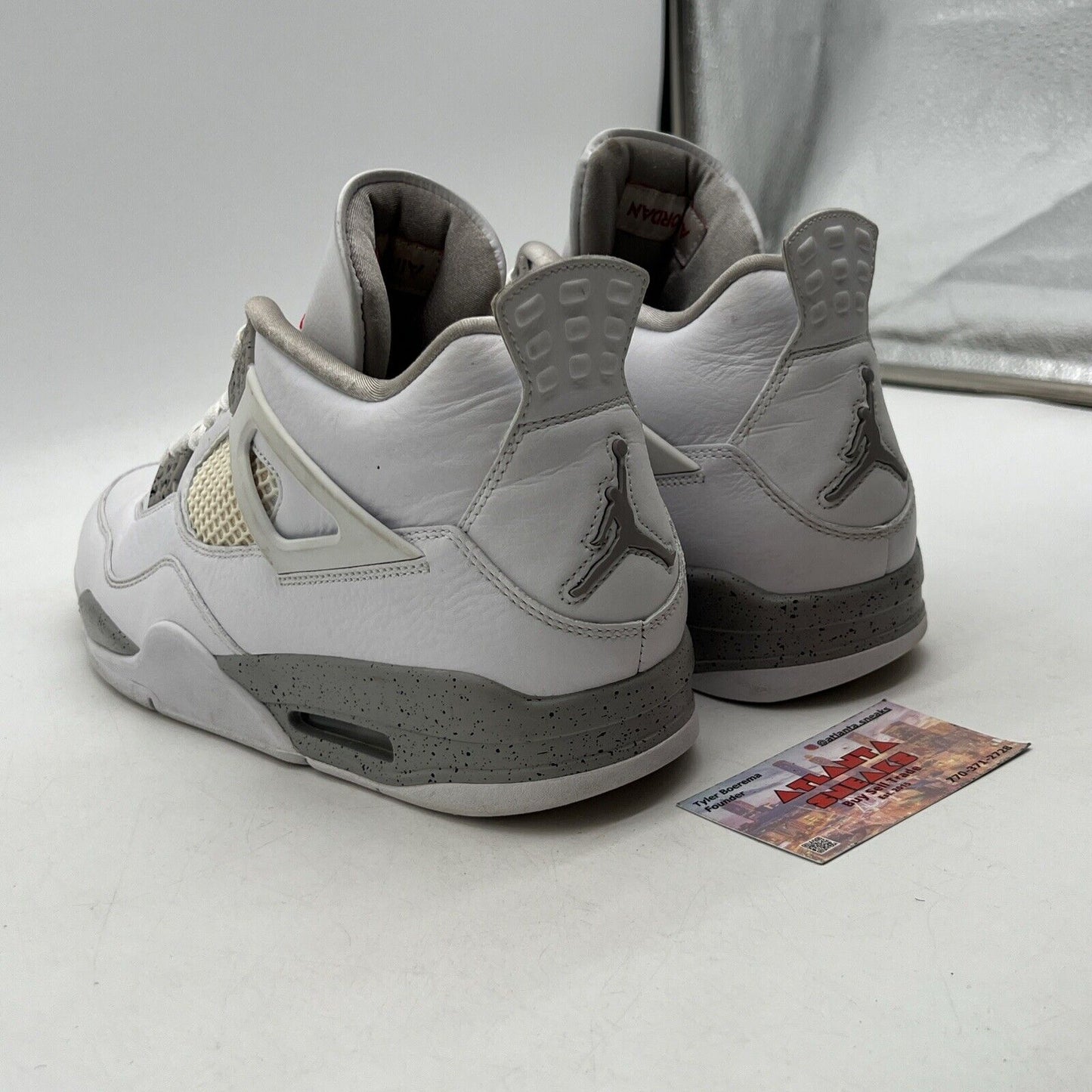 Size 11.5 - Jordan 4 Retro Mid White Oreo Grey Leather (CT8527-100)