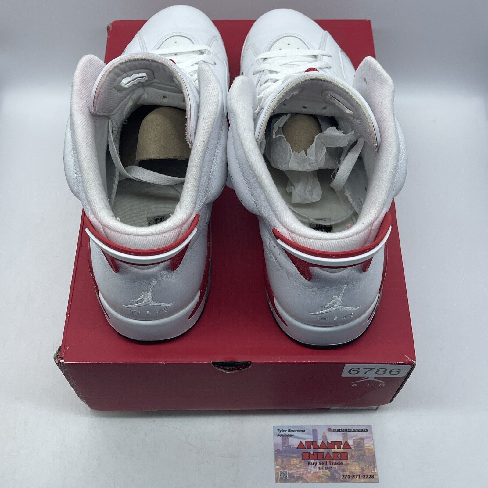 Size 13 - Jordan 6 White and University Red 2022 Leather (CT8529-162)