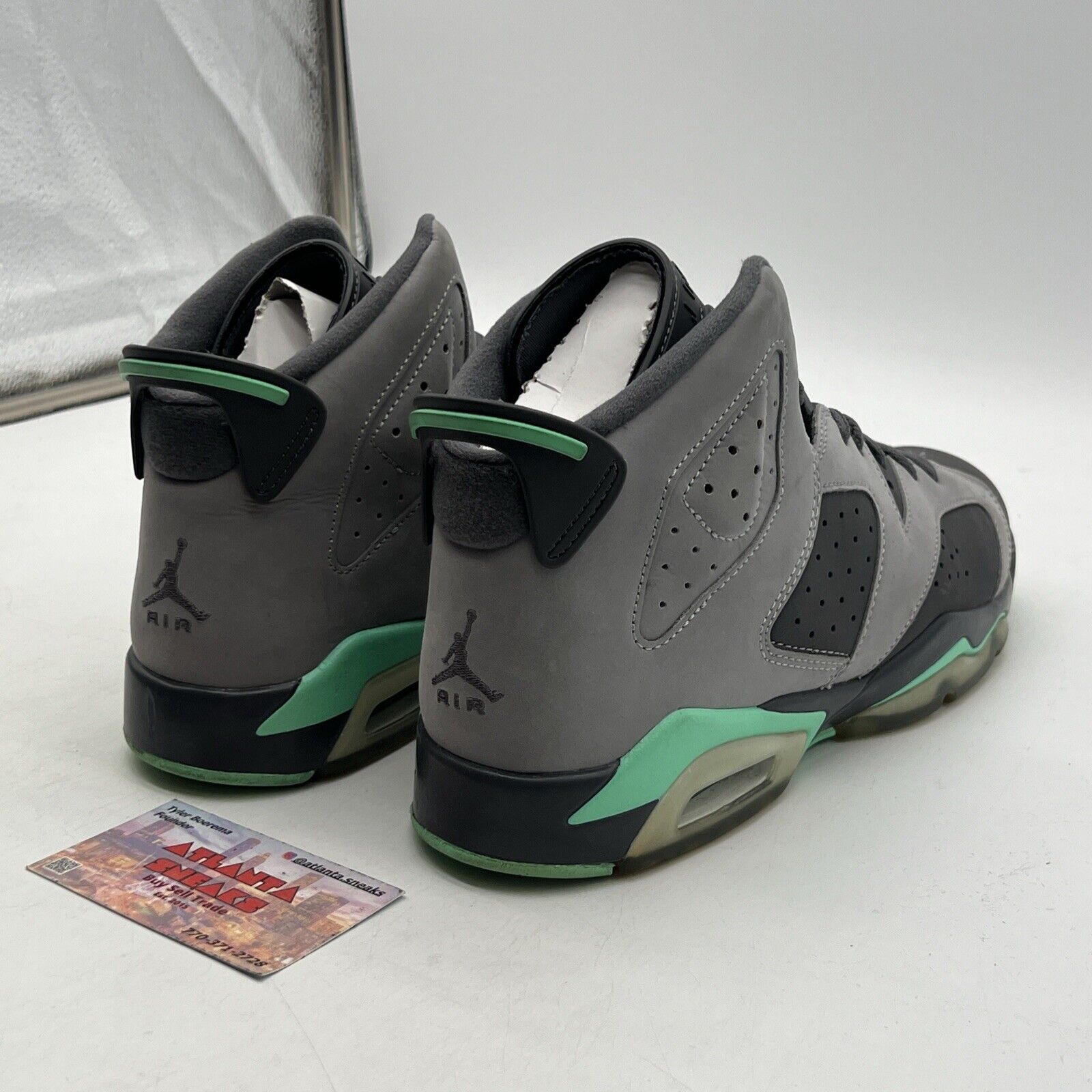 Size 8.5 (GS) - Jordan 6 Mid Green Glow Grey Suede (543390-005)