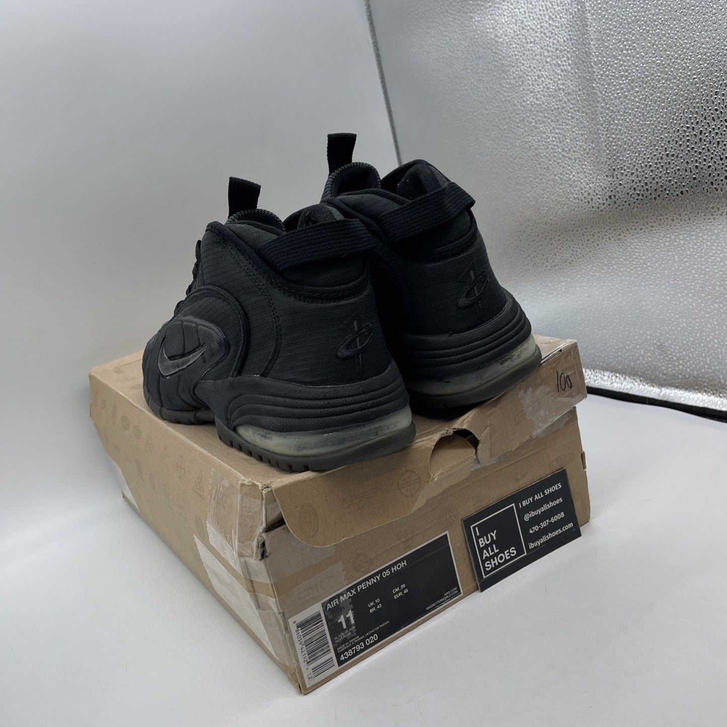 Size 11 - Nike Air Max Penny 05 Hoh Black Suede (438793-020)
