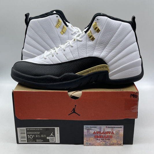 Size 10.5 - Jordan 12 Royalty Gold Black White Leather (CT8013-170)