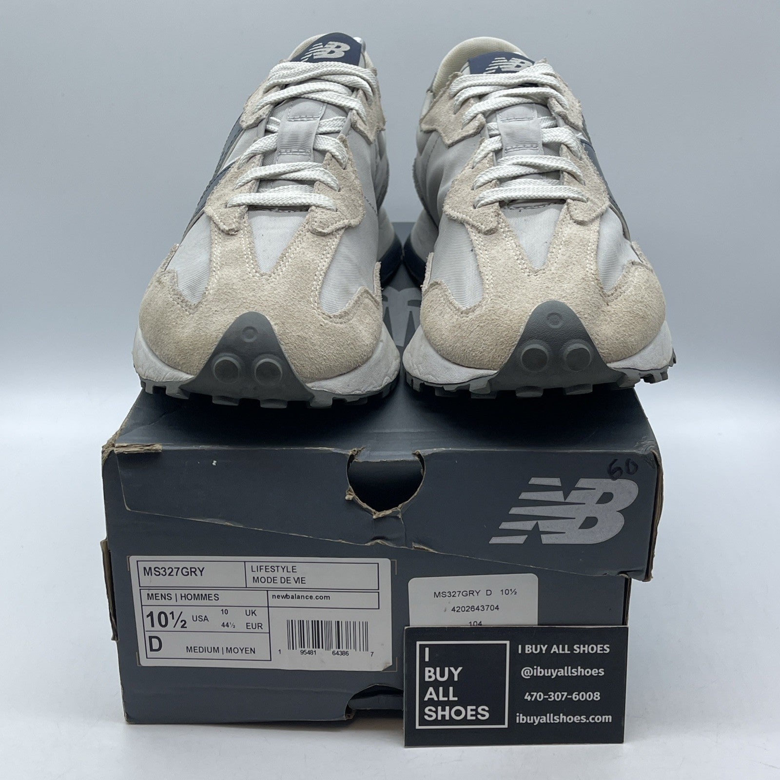 Size 10.5 - New Balance Foot Locker x 327 Grey Day Grey Navy (MS327GRY)