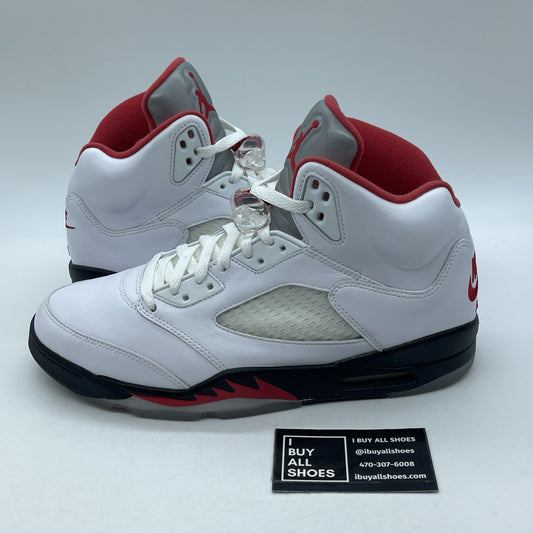 Size 10 - Jordan 5 Retro Mid Fire Red White Black Leather (DA1911-102)