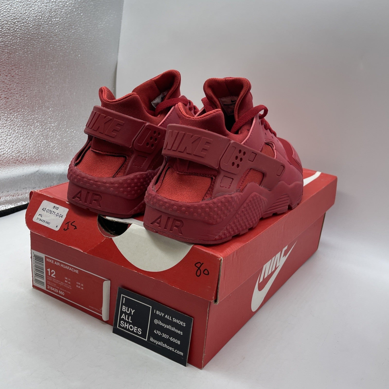 Size 12 - Nike Air Huarache Triple Red (318429-660)