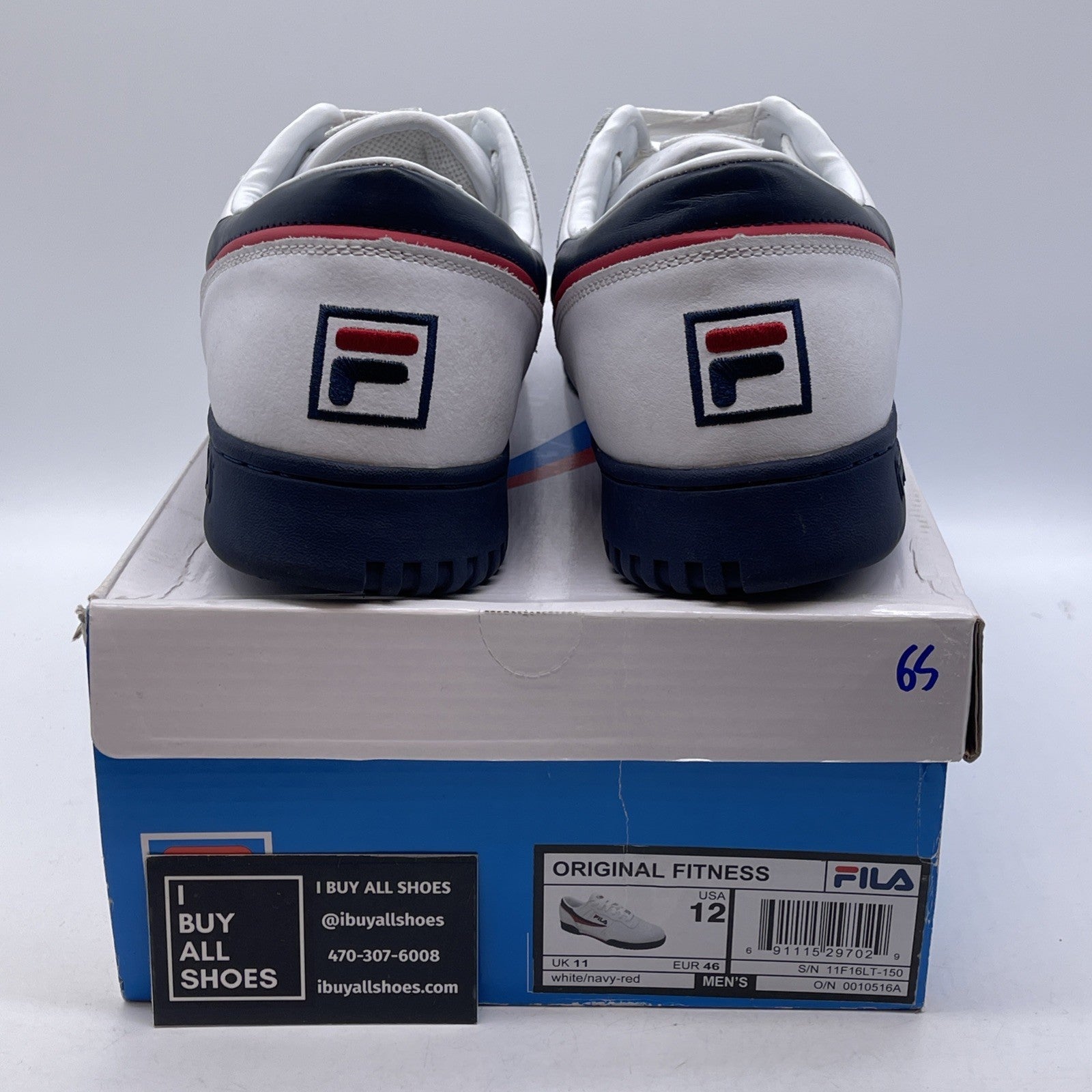 Size 12 - FILA Men's Original Fitness Sneaker White Blue Red (11F16LT-150)
