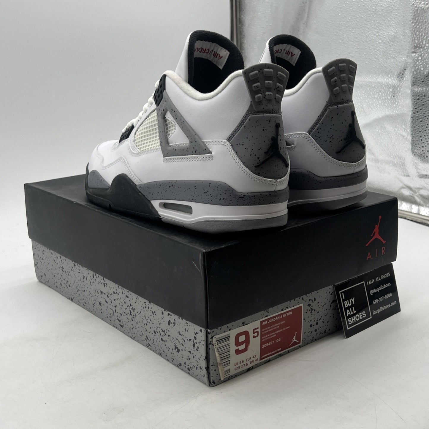 Size 9.5 - Air Jordan 4 Retro Cement 2012 (308497-103)