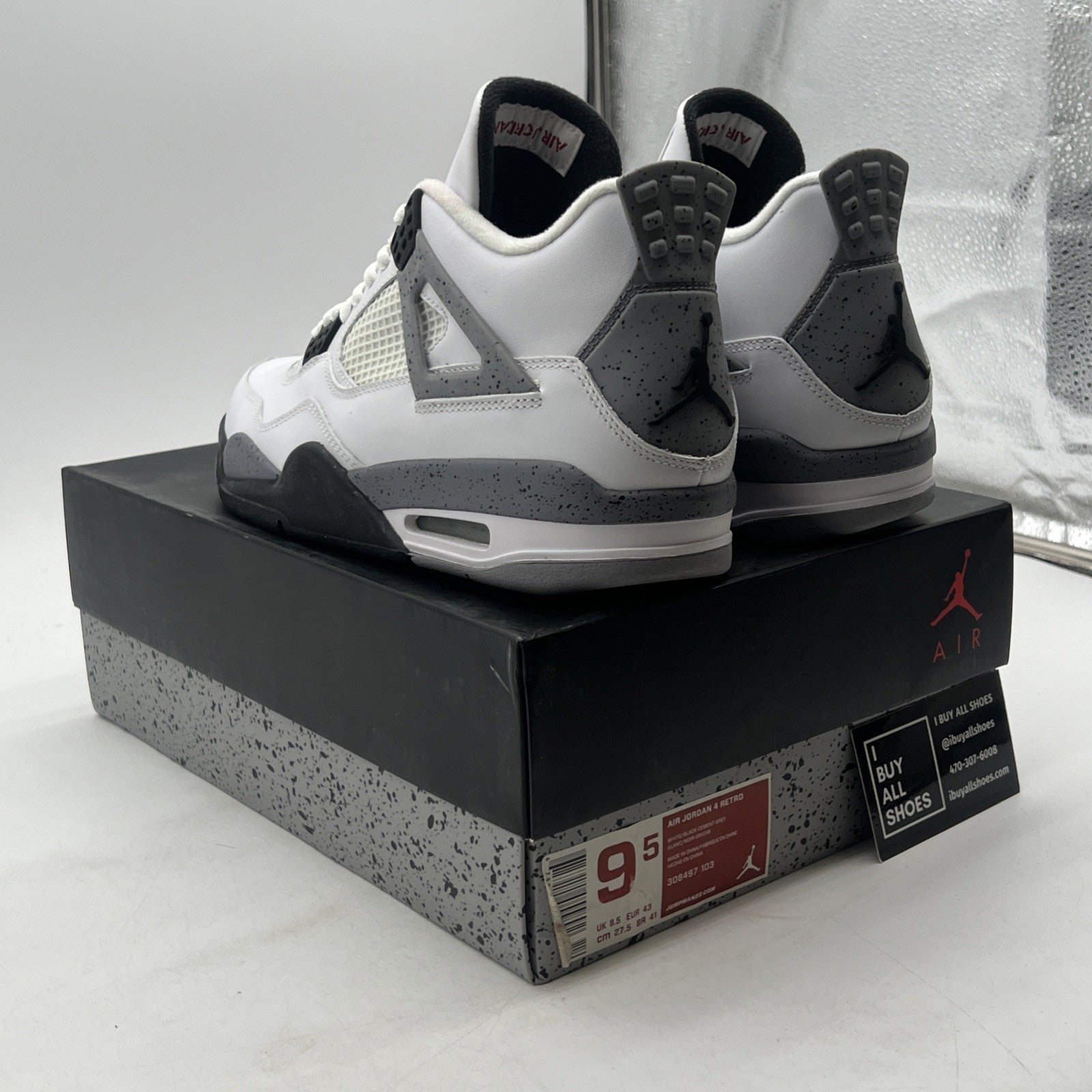 Size 9.5 - Air Jordan 4 Retro Cement 2012 (308497-103)