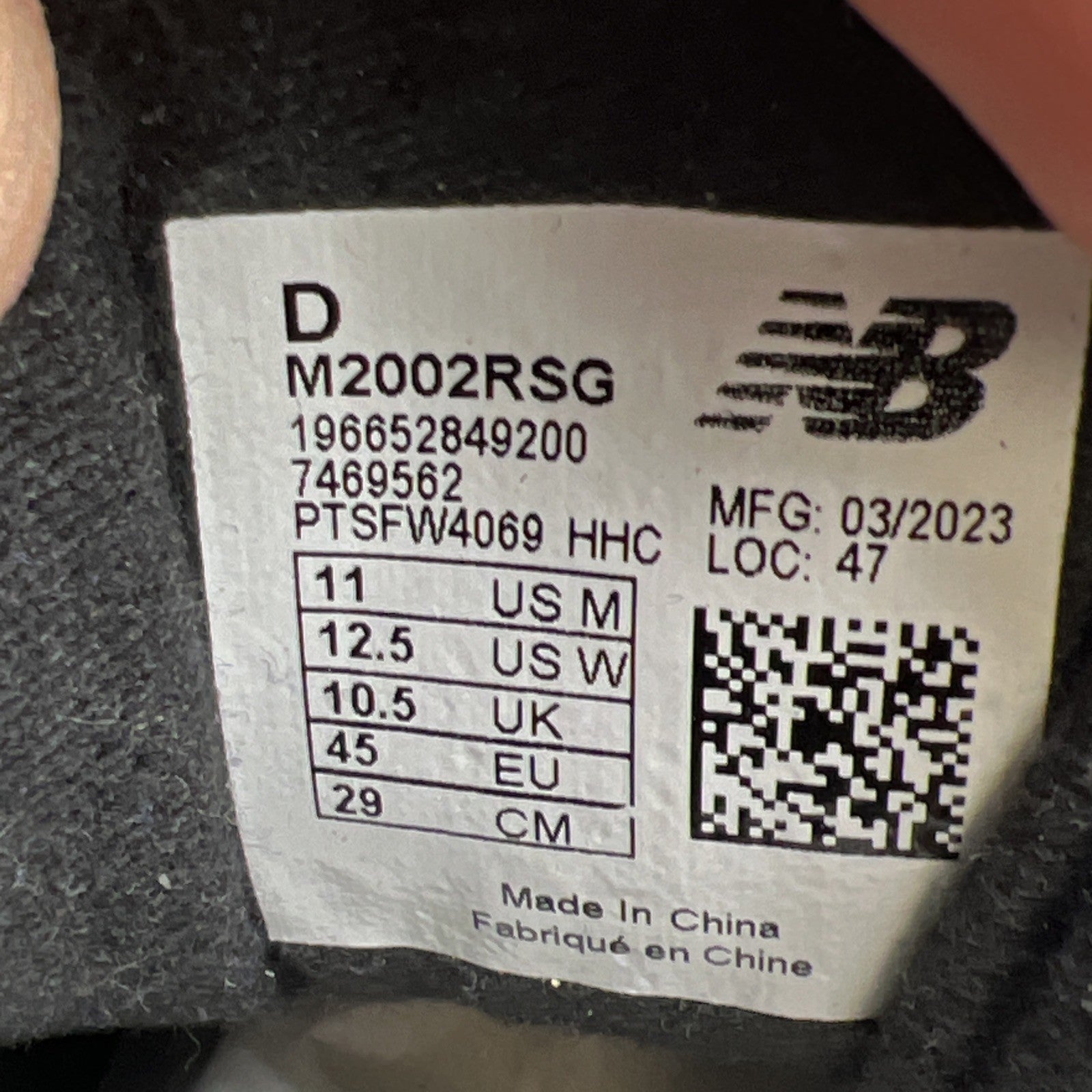 Size 11 - New Balance 2002R Slate Grey Black (M2002RSG)