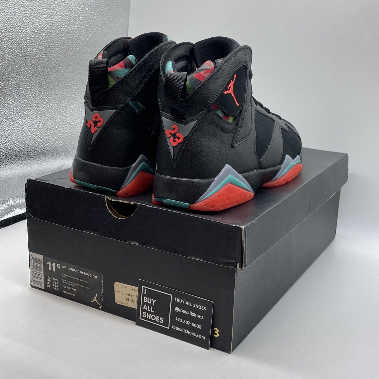 Size 11.5 - Air Jordan 7 Retro 30th Barcelona Nights Suede Leather (705350-007)