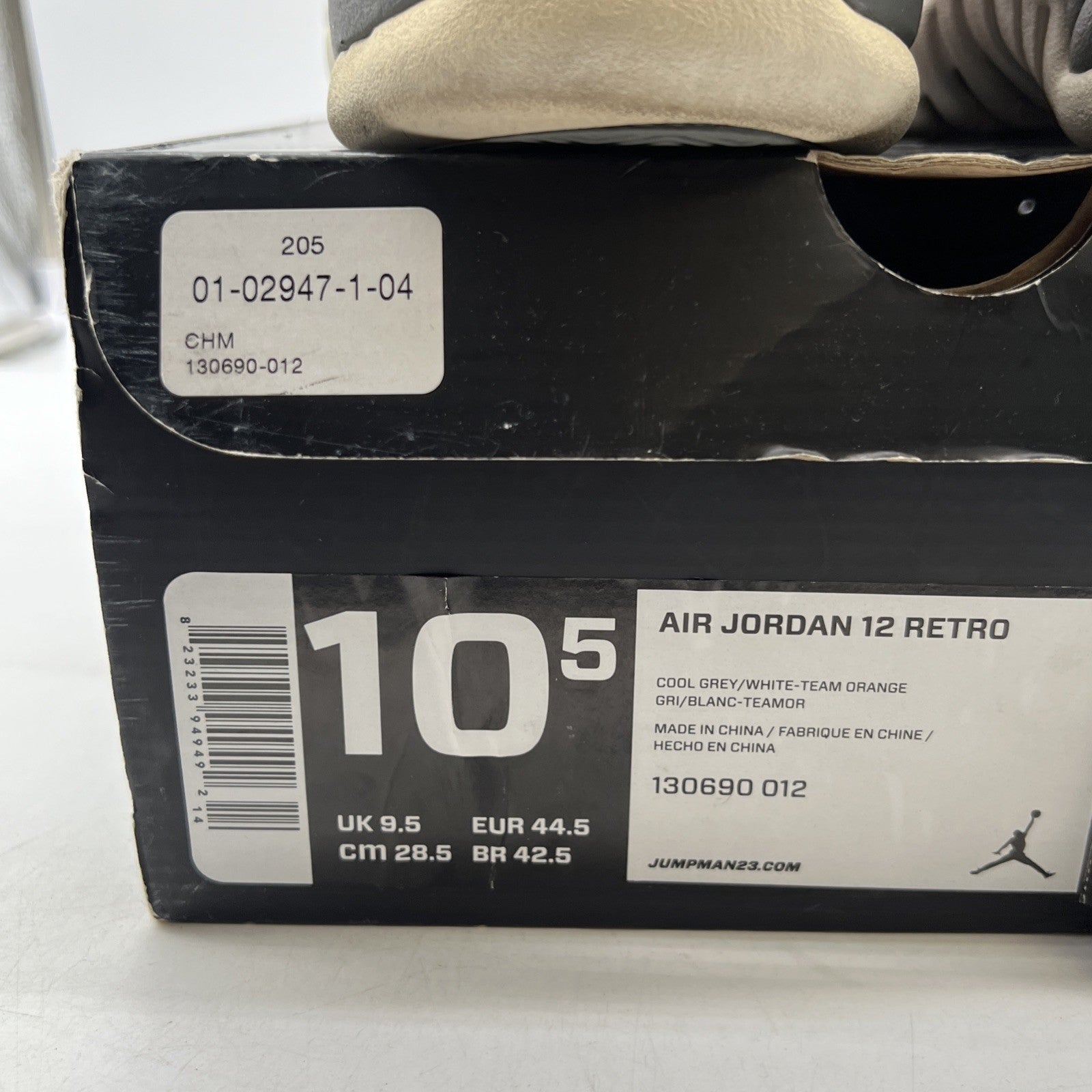 Size 10.5 - Air Jordan 12 Retro Cool Grey (130690-012)