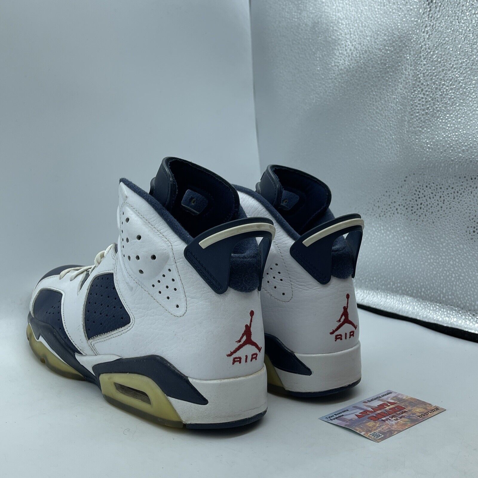 Size 9.5 - Air Jordan 6 Retro 2012 Olympic White Red Navy (384664-130)