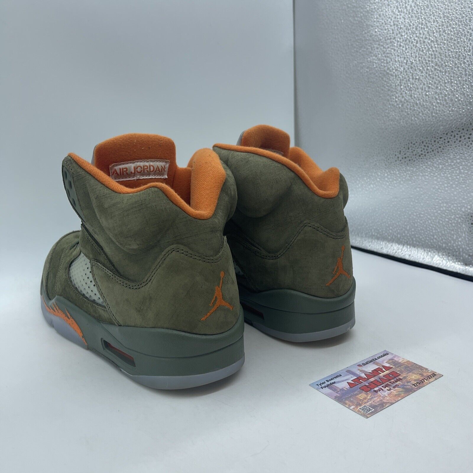 Size 10 - Air Jordan 5 Retro 2024 Olive Silver Orange Suede Leather (DD0587-308)