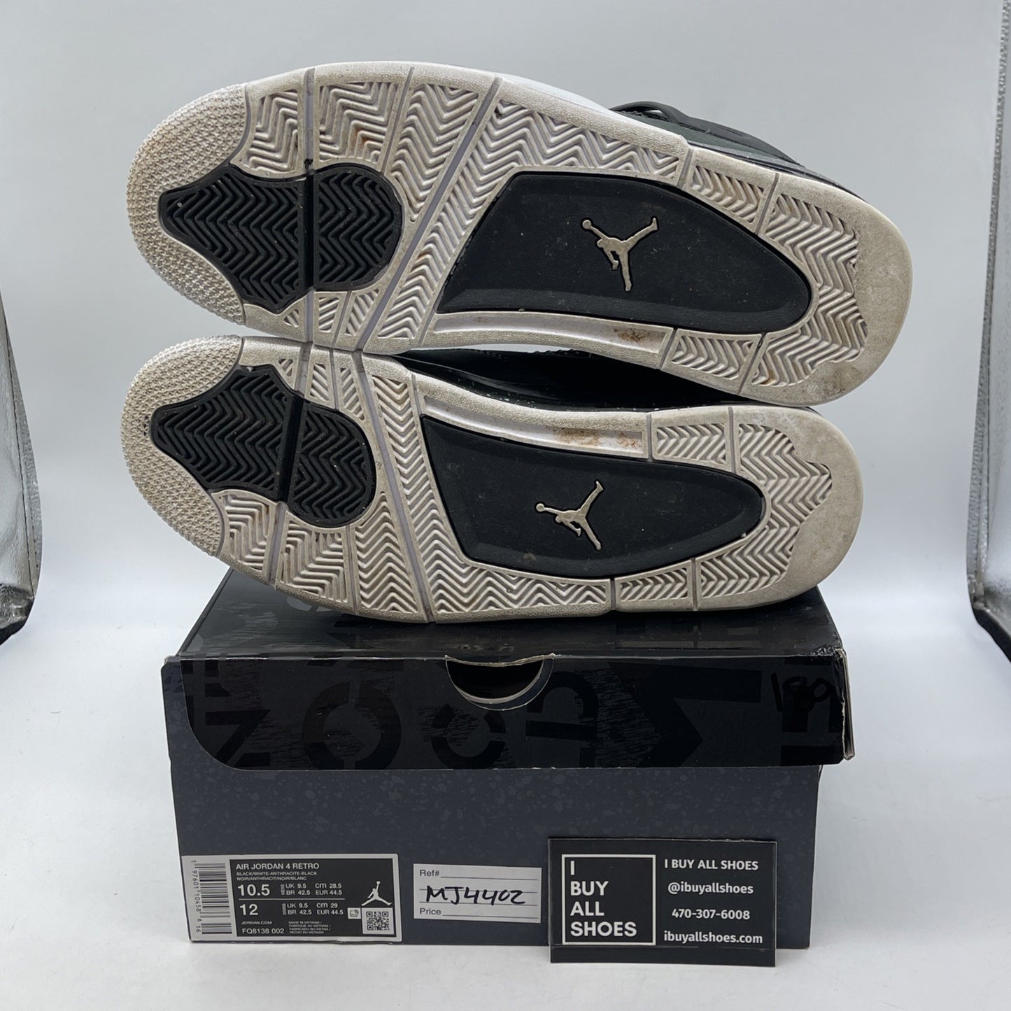 Size 10.5 - Air Jordan 4 Retro 2024 Fear Grey Black Suede (FQ8138-002)