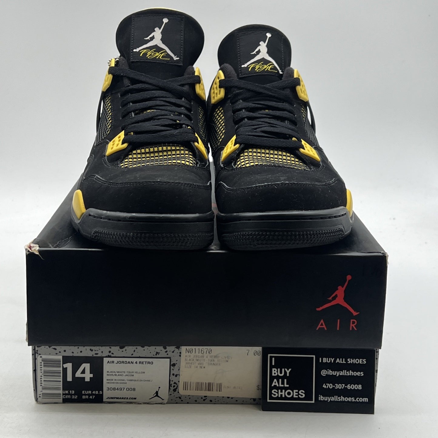 Size 14 - Air Jordan 4 Retro Low Thunder (308497-008)