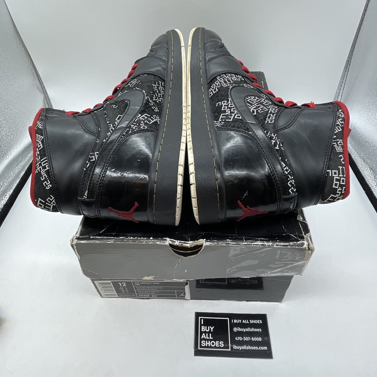 Size 12 - Air Jordan 1 Hof High Hall Of Fame Black White Suede (371498-012)