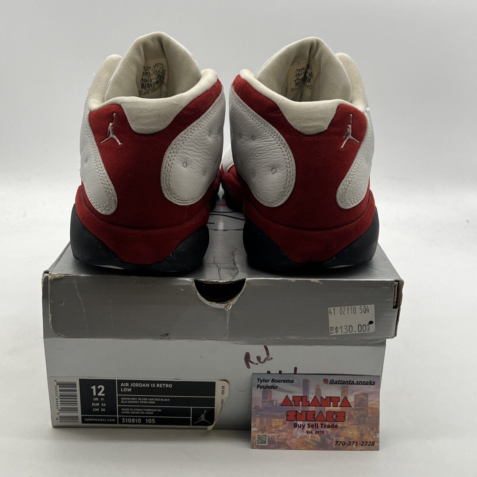 Size 12 - Air Jordan 13 Retro 2005 Low Cherry White (310810-105)