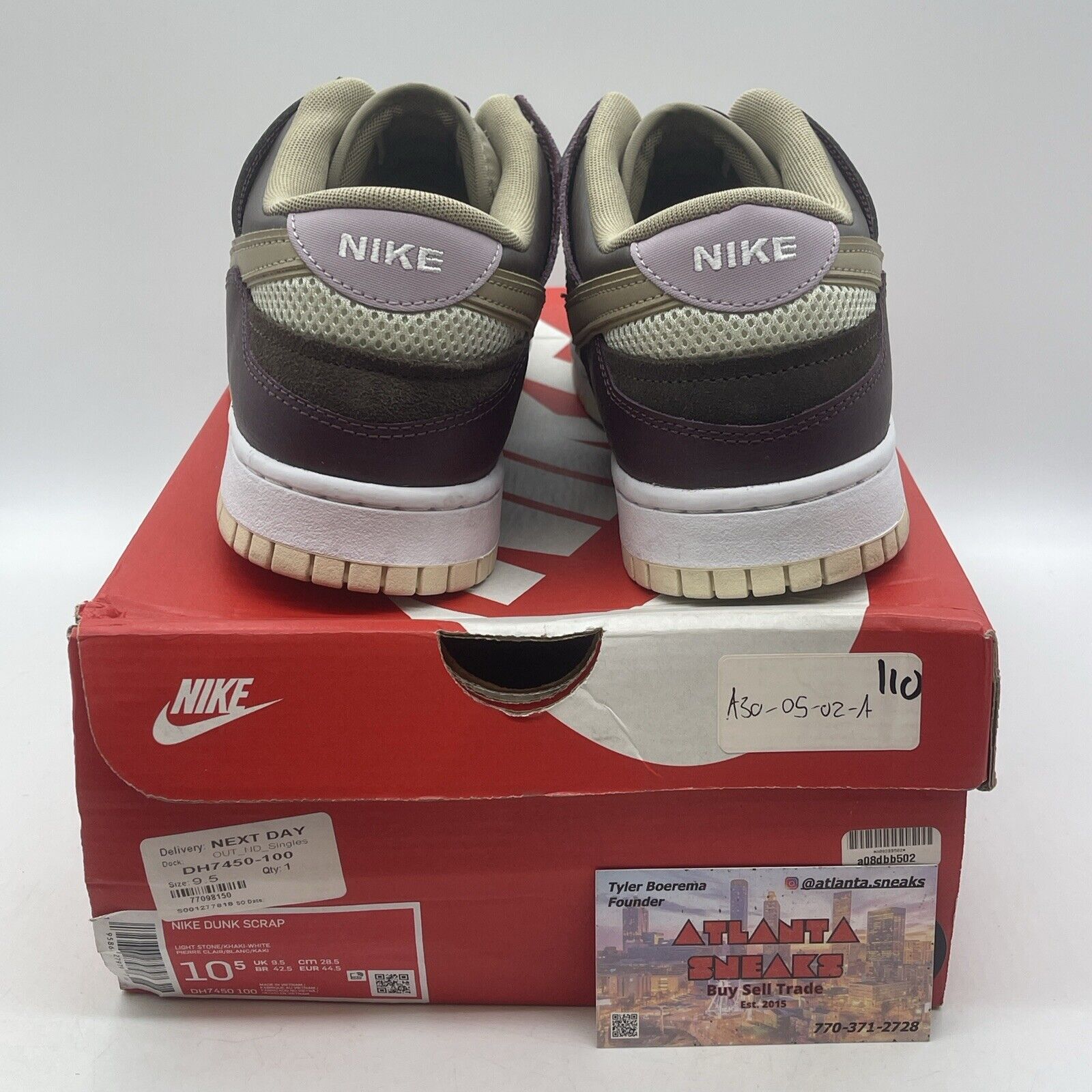 Size 10.5 - Nike Dunk Scrap Latte Purple Brown Suede Leather (DH7450-100)