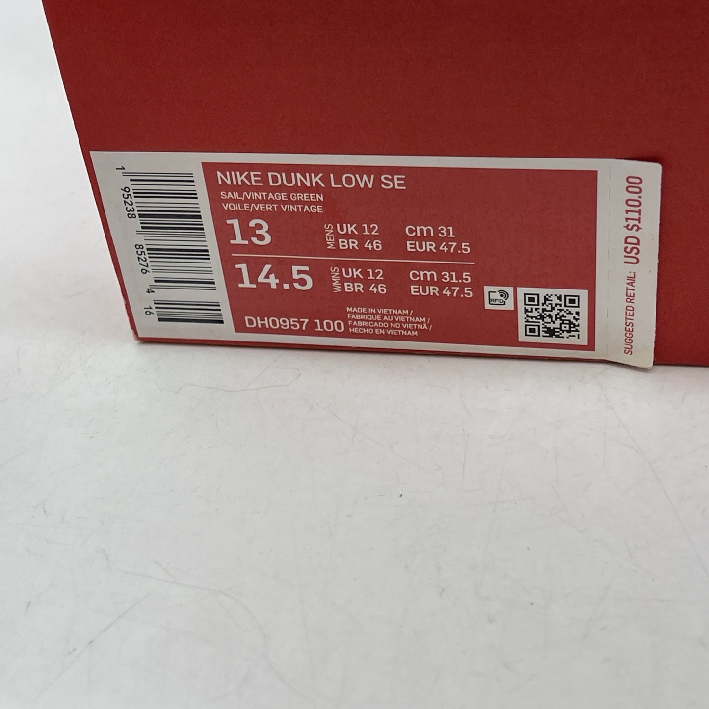 Size 13 - Nike Dunk SE Low Sail Multi-Camo (DH0957-100)