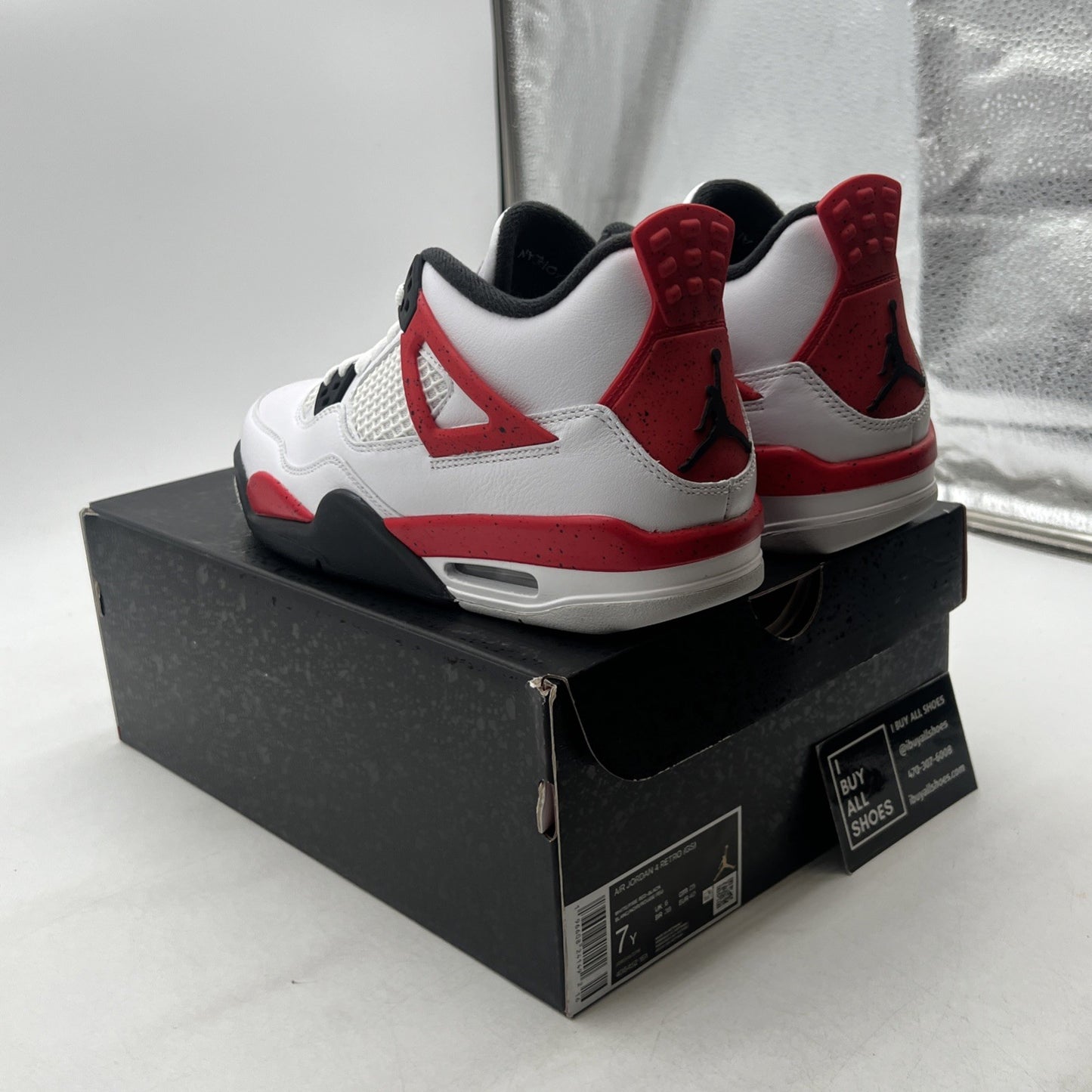 Size 7Y - Air Jordan 4 Retro Mid Red Cement (408452-161)
