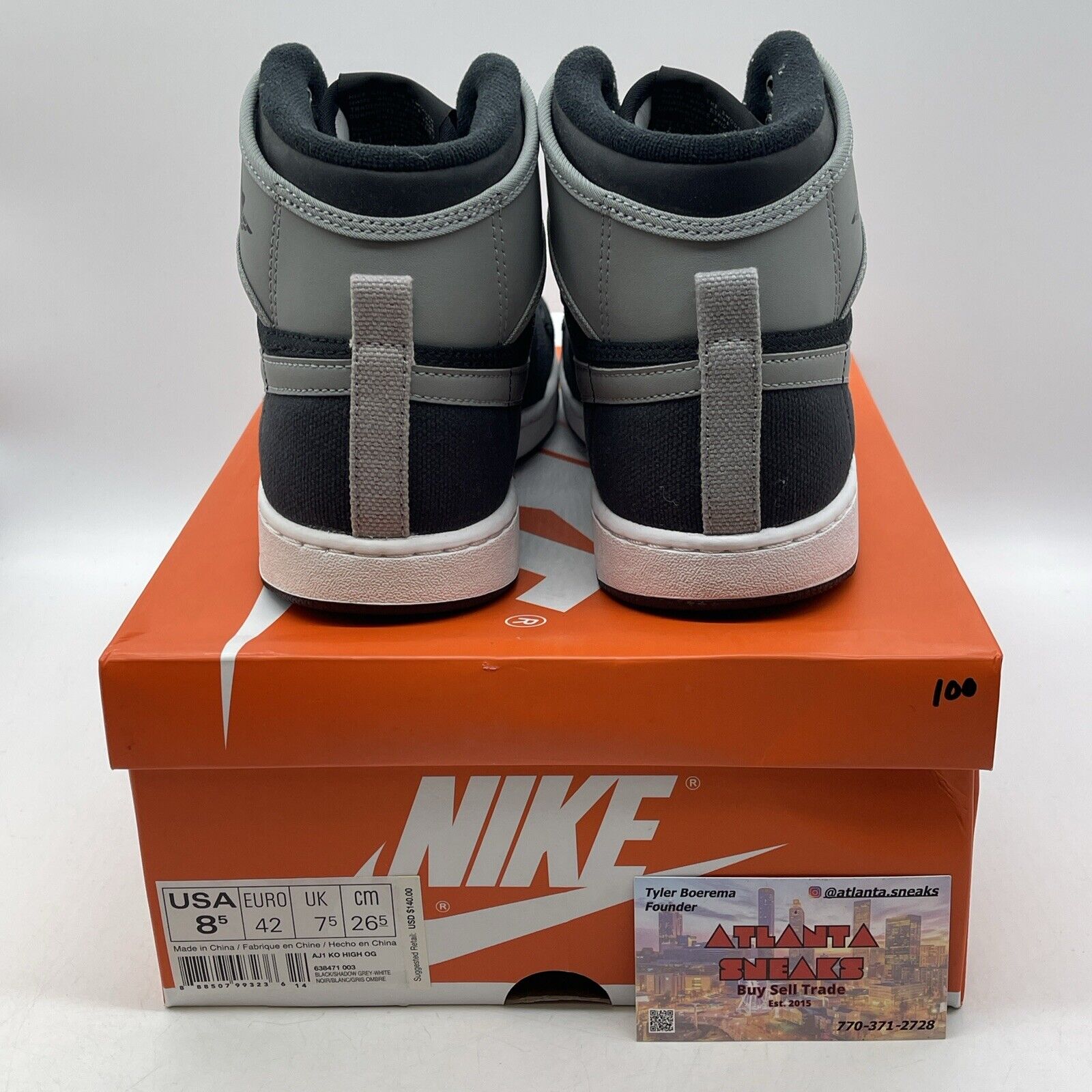 Size 8.5 - Jordan AJKO Retro High Shadow Grey Black Suede Leather (638471-003)