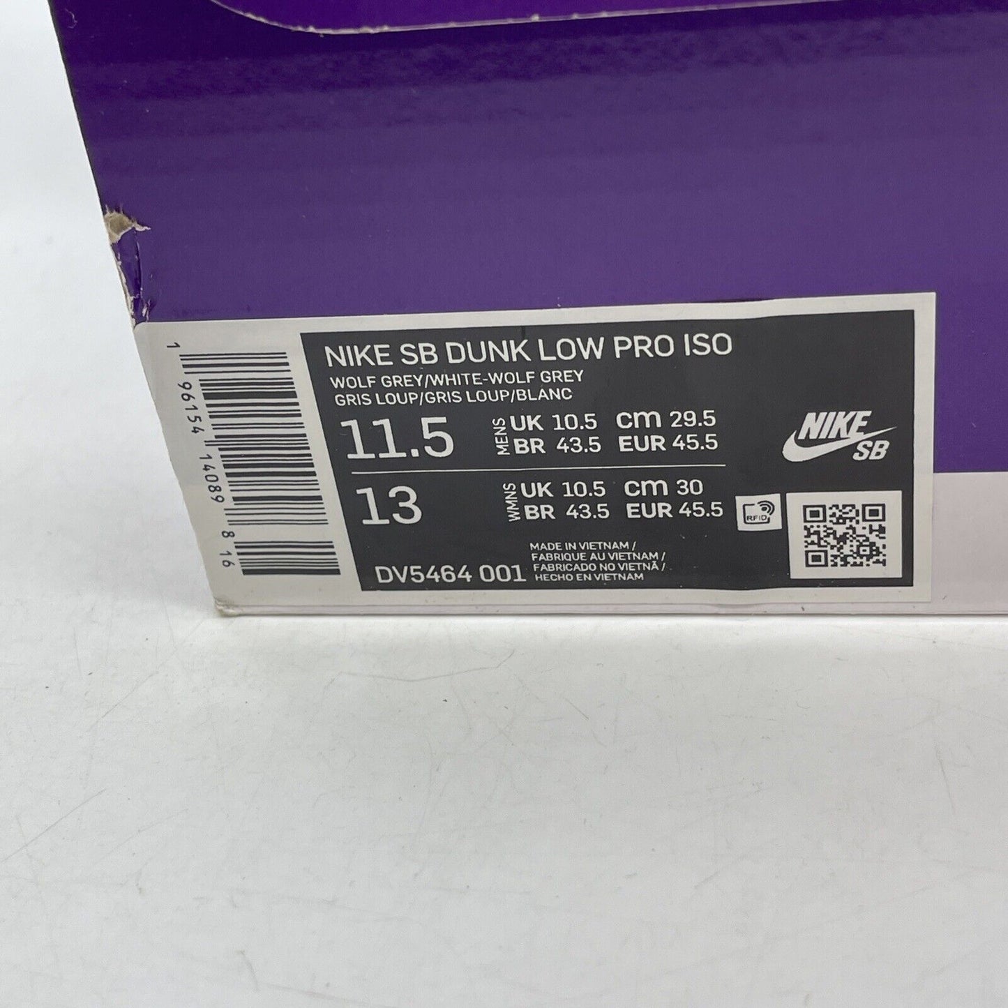 Size 11.5 - Nike SB Dunk Low Wolf Grey Gum White Brown Leather (DV5464-001)