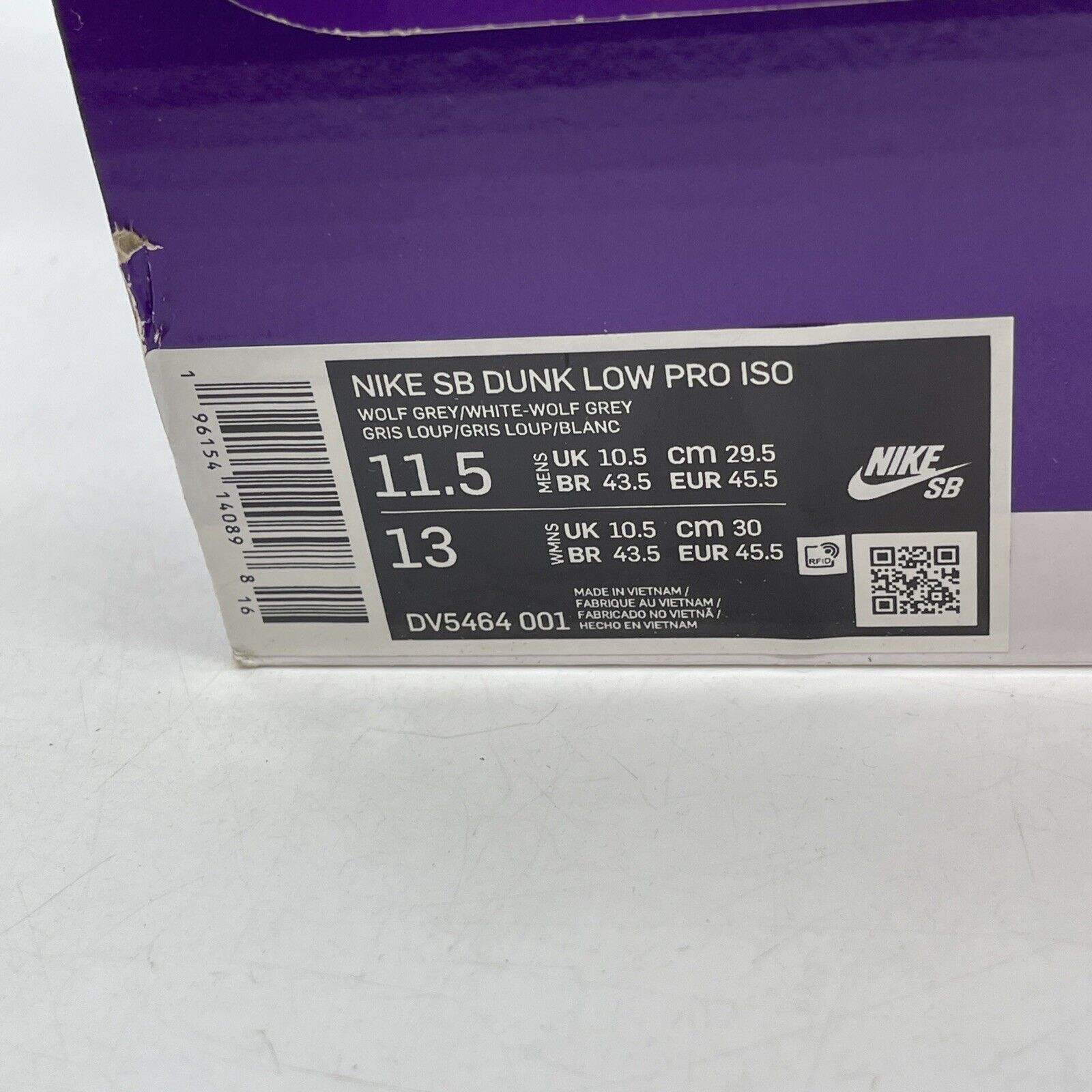 Size 11.5 - Nike SB Dunk Low Wolf Grey Gum White Brown Leather (DV5464-001)