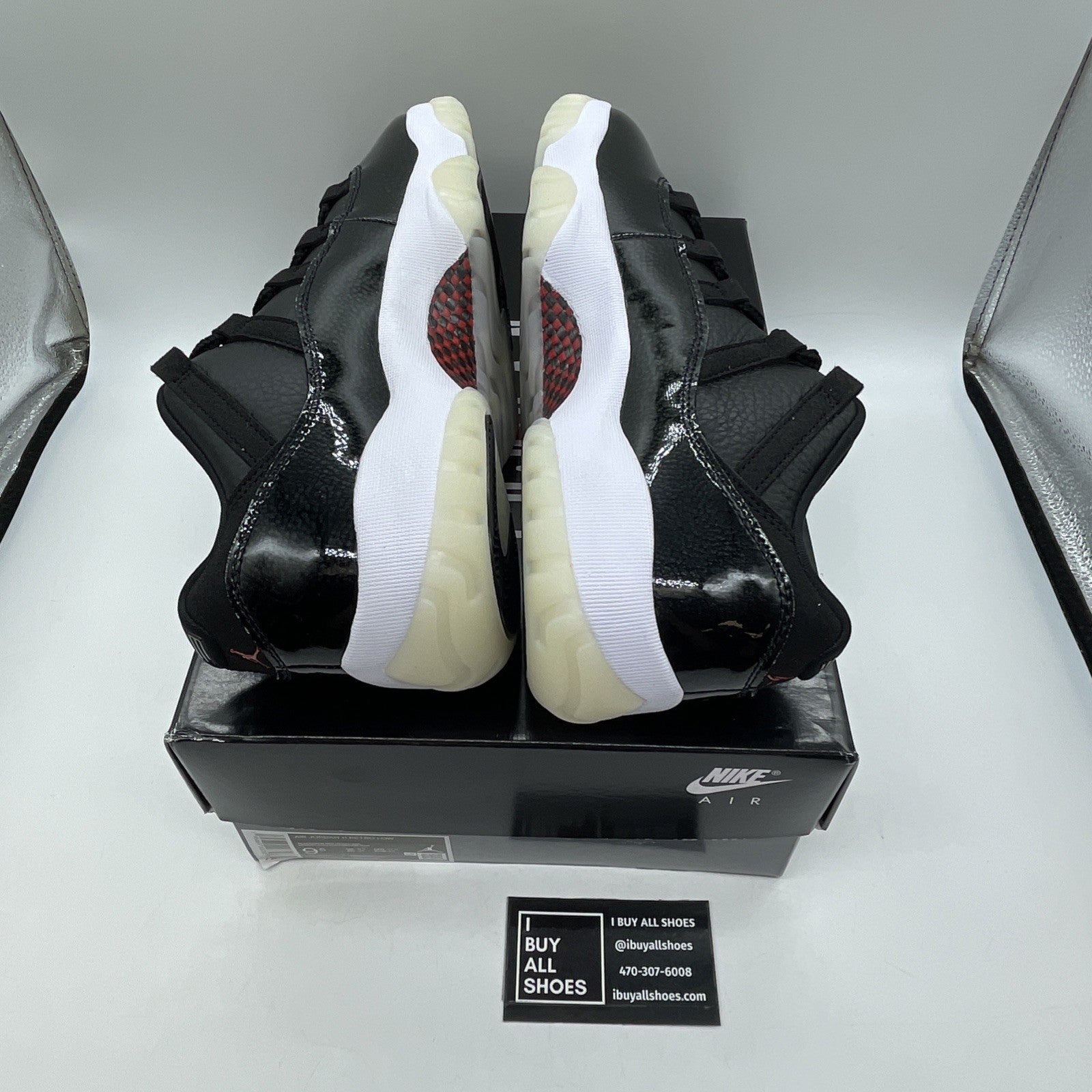 Size 9.5 - Air Jordan 11 Retro Low 72-10 Black Leather (AV2187-001)