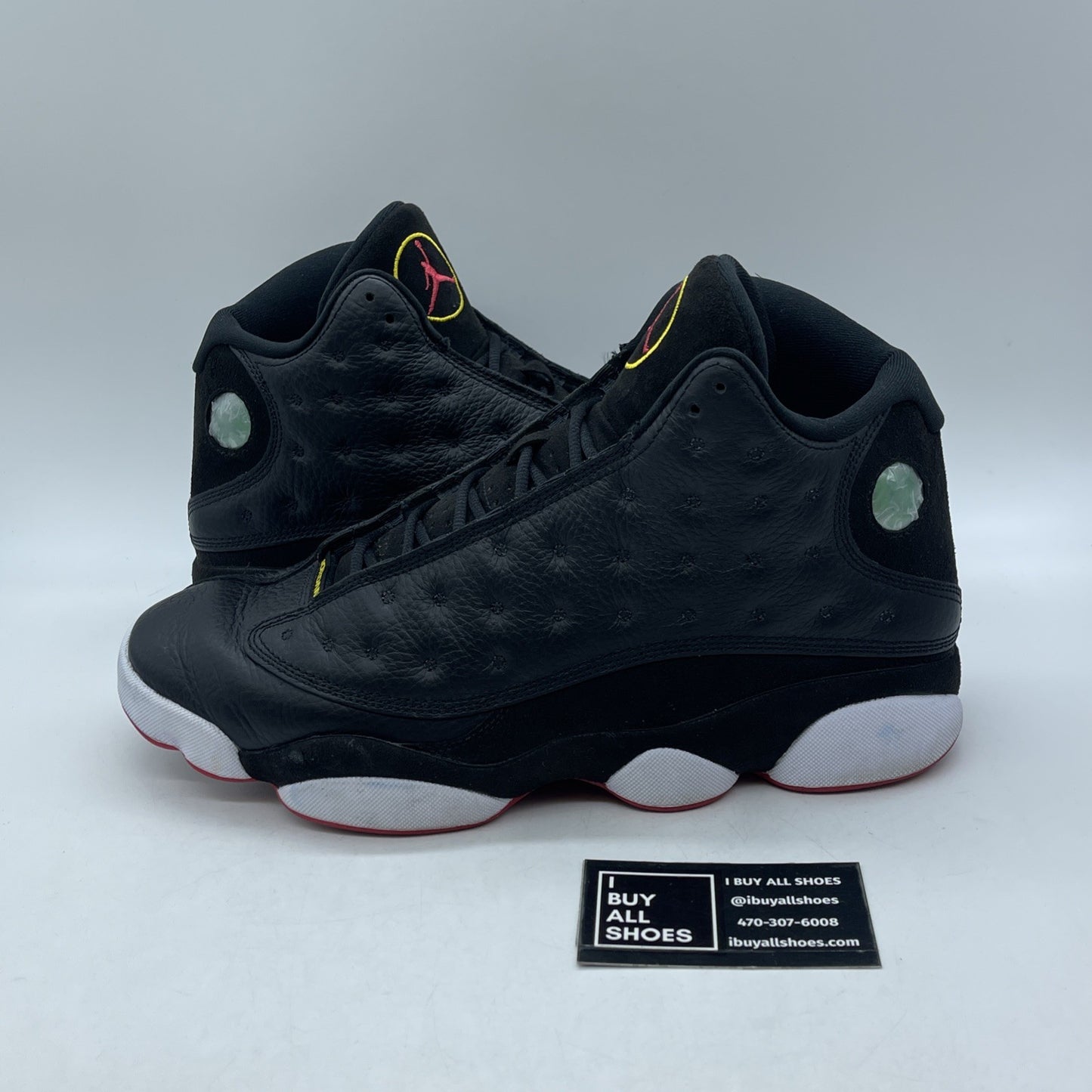 Size 12 - Jordan 13 Retro Mid Playoff Black White Suede Leather (414571-062)