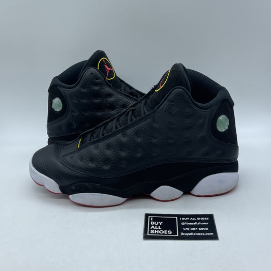 Size 12 - Jordan 13 Retro Mid Playoff Black White Suede Leather (414571-062)