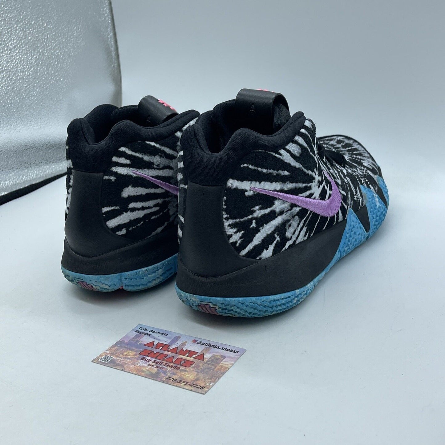 Size 10 - Nike Kyrie 4 All Star Black Blue Purple Leather Suede (AQ8623-001)