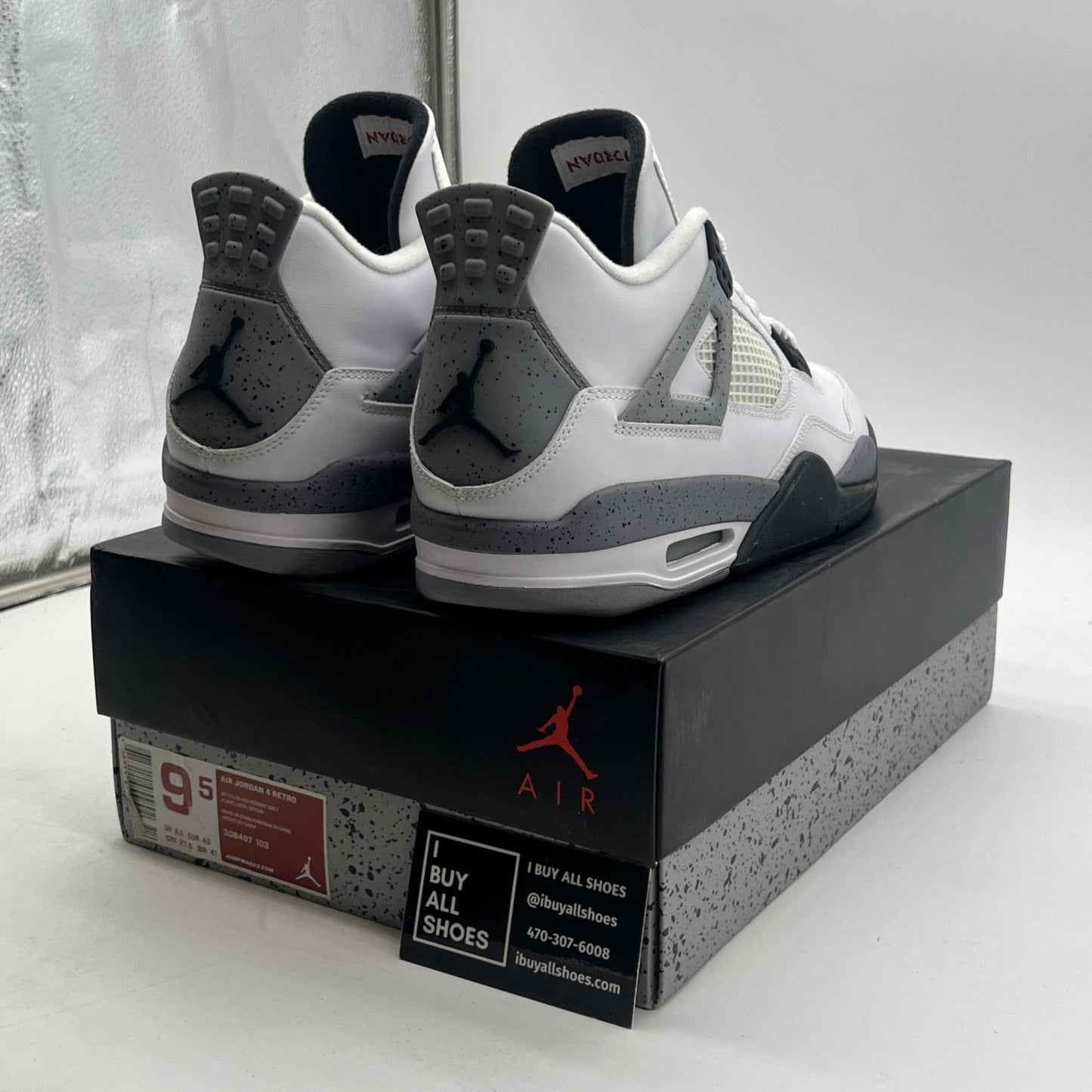 Size 9.5 - Air Jordan 4 Retro Cement 2012 (308497-103)