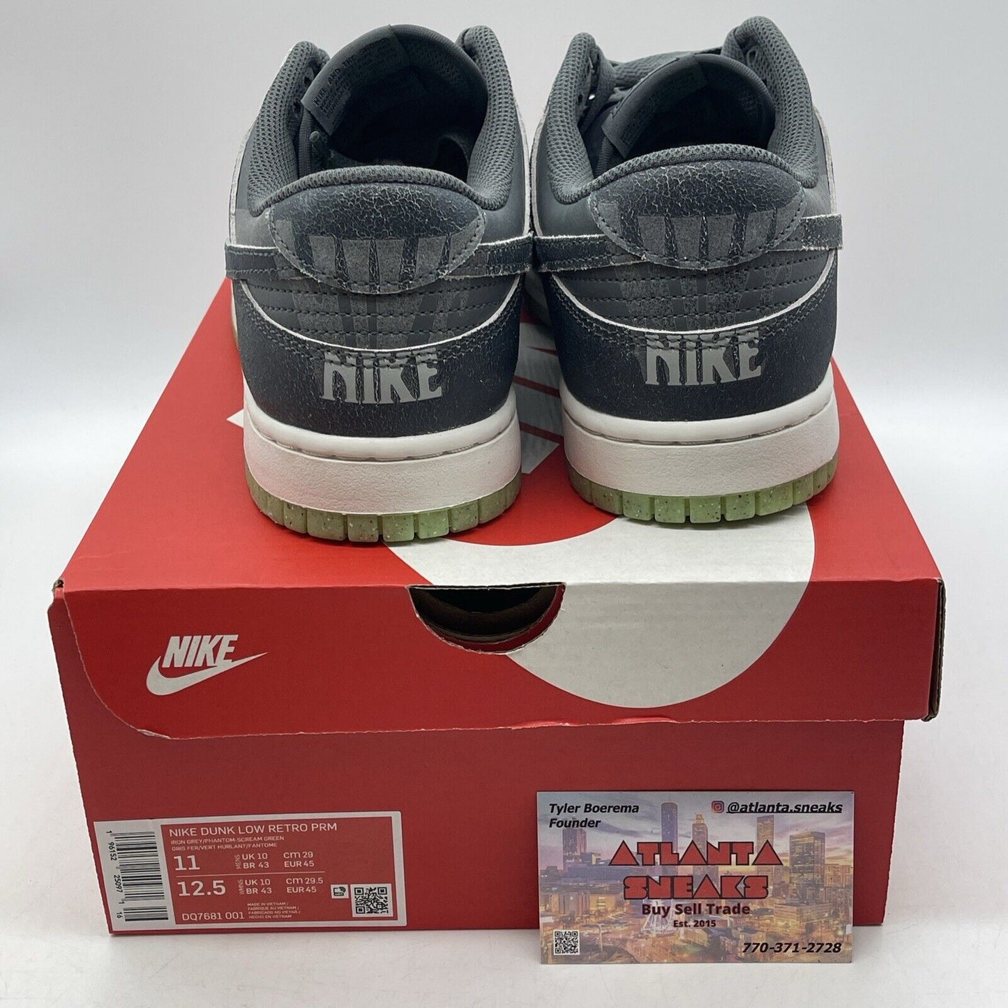 Size 11 - Nike Dunk SE Low Halloween - Cauldron Grey White Green (DQ7681-001)