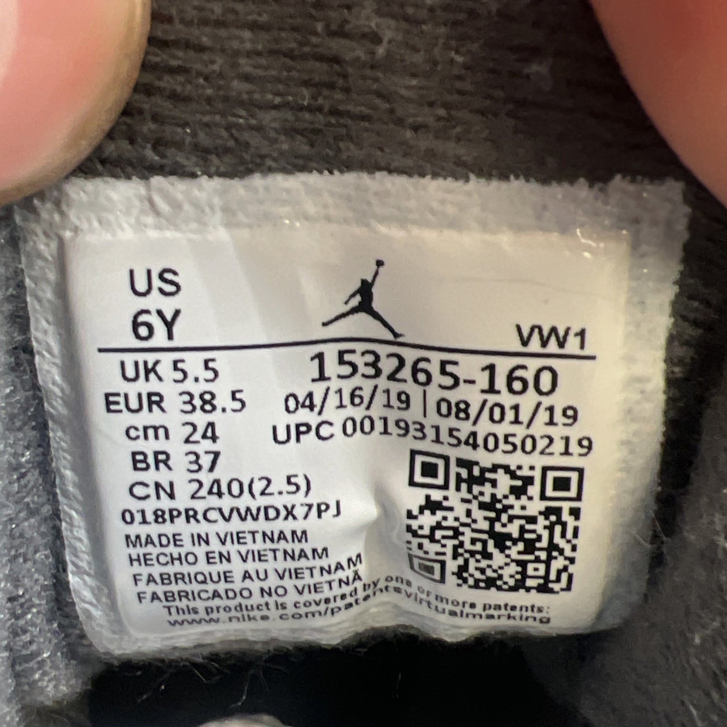 Size 6Y - Air Jordan 12 Retro Dark Grey (153265-160)