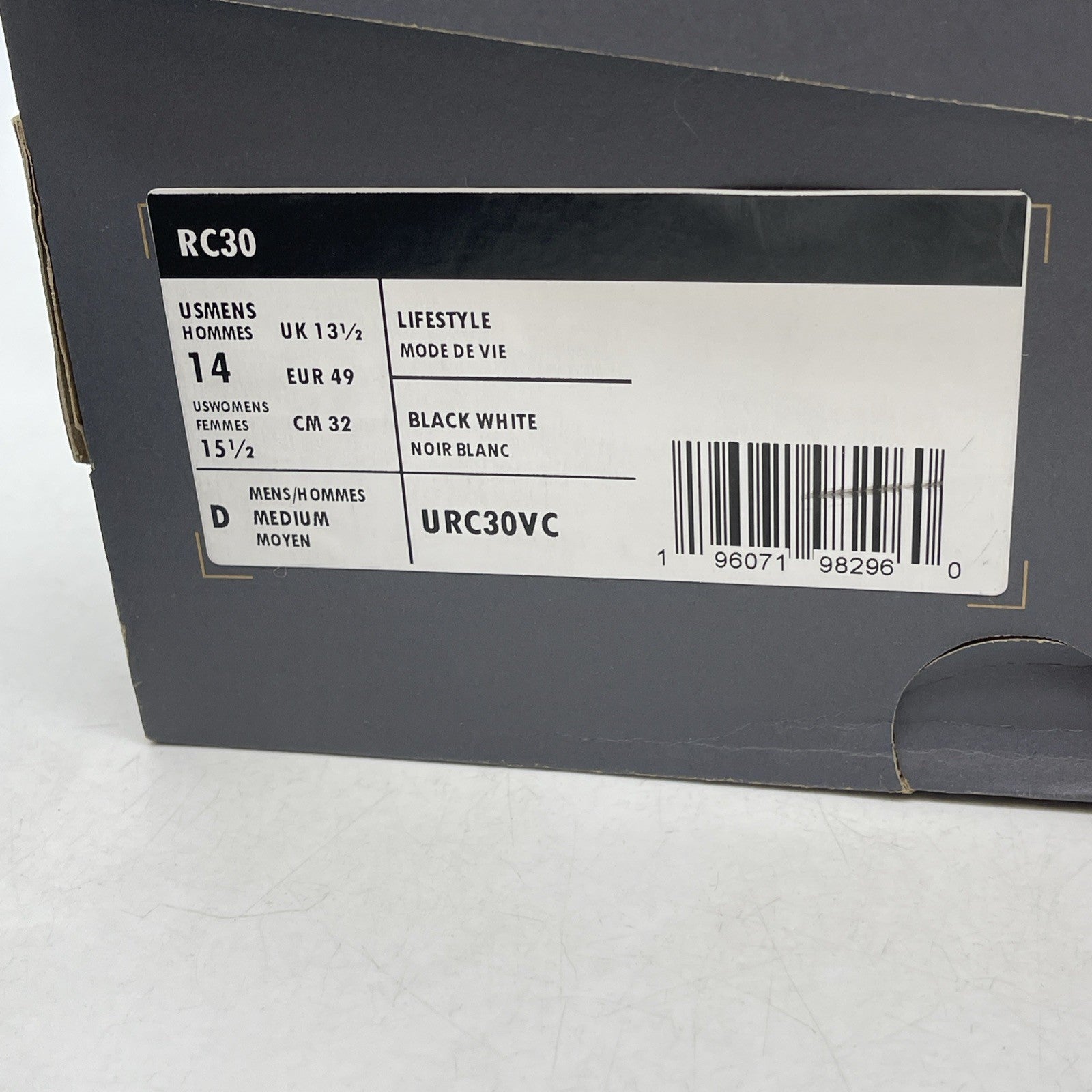 Size 14 - New Balance RC30 Black Sea Salt (URC30VC)