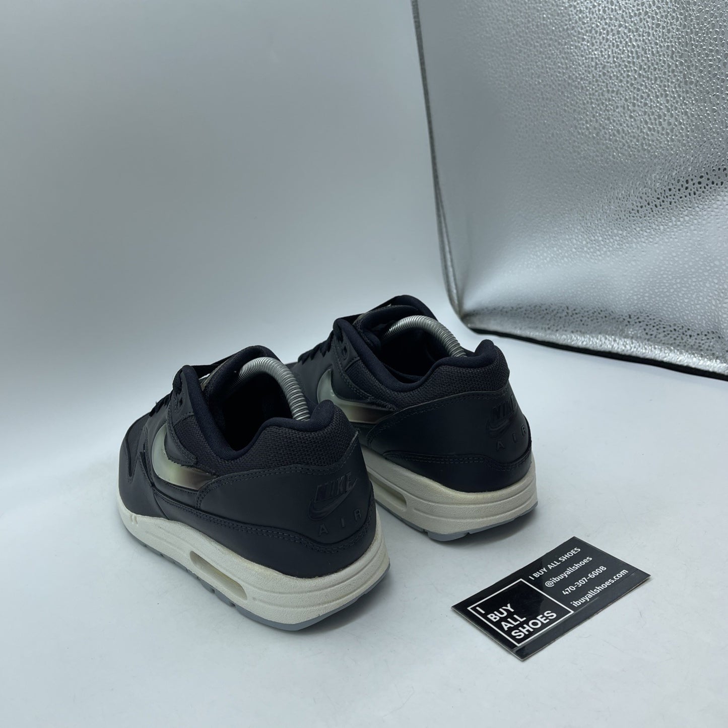 Size 10.5W - Nike Air Max 1 Jelly Jewel Black Leather (AT5248-001)