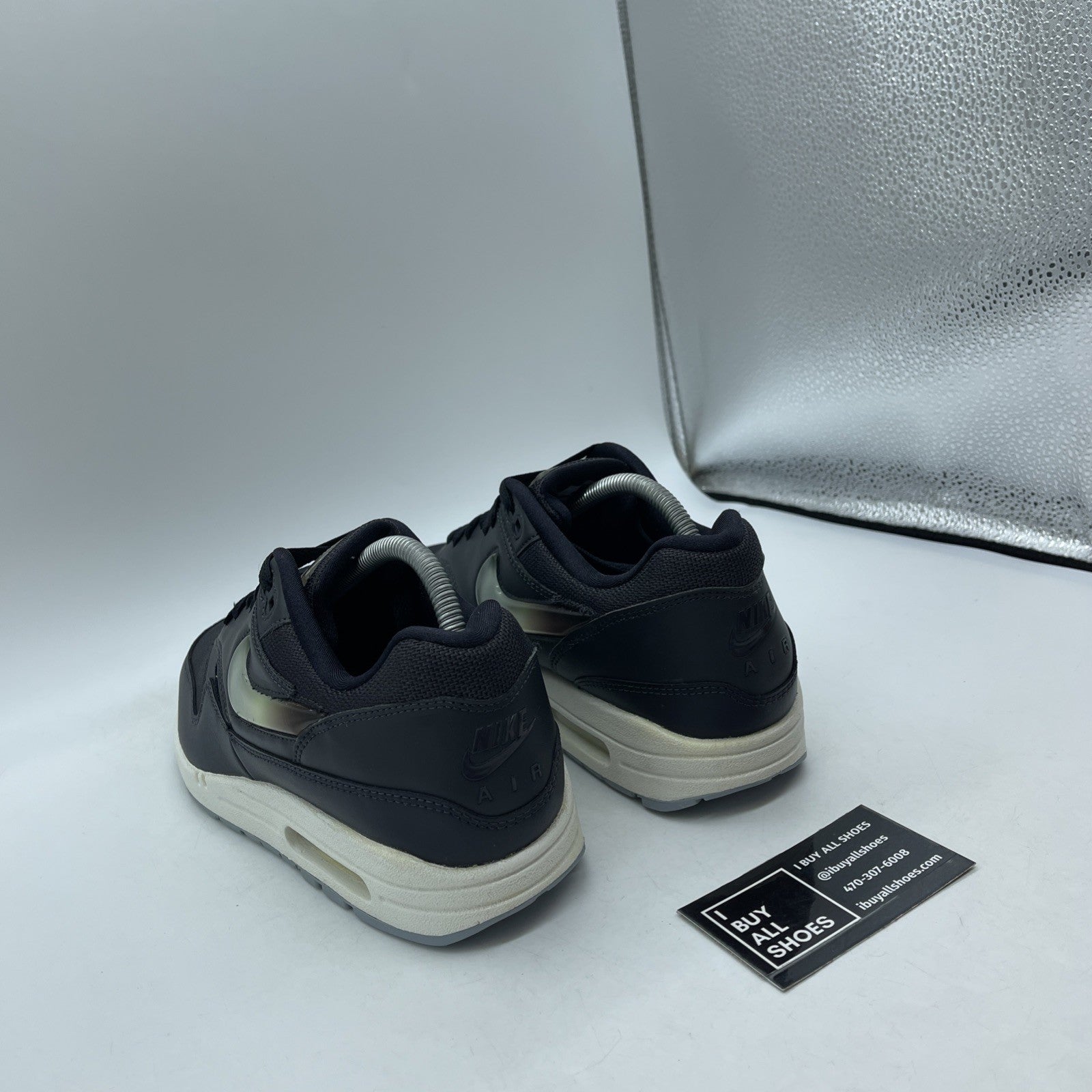 Size 10.5W - Nike Air Max 1 Jelly Jewel Black Leather (AT5248-001)