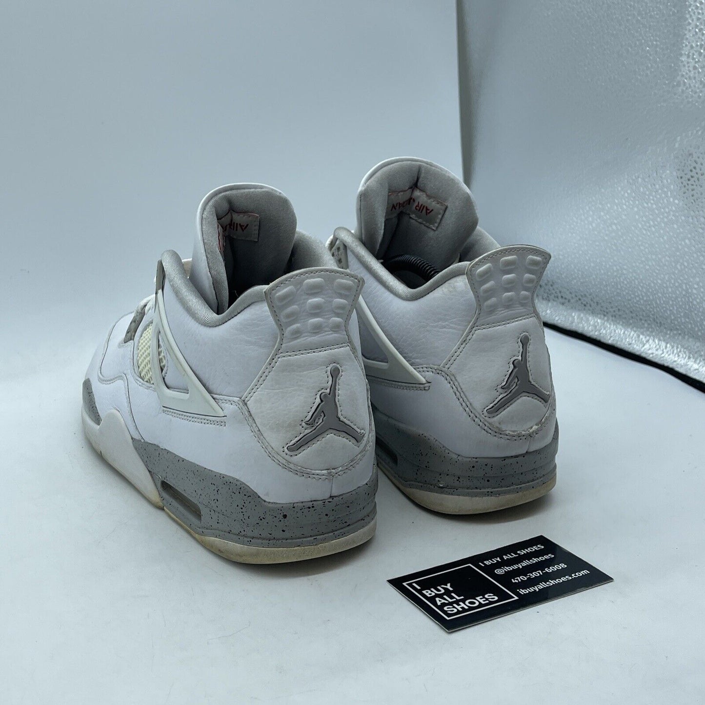 Size 9.5 - Jordan 4 Retro Mid White Oreo Grey White Leather (CT8527-100)