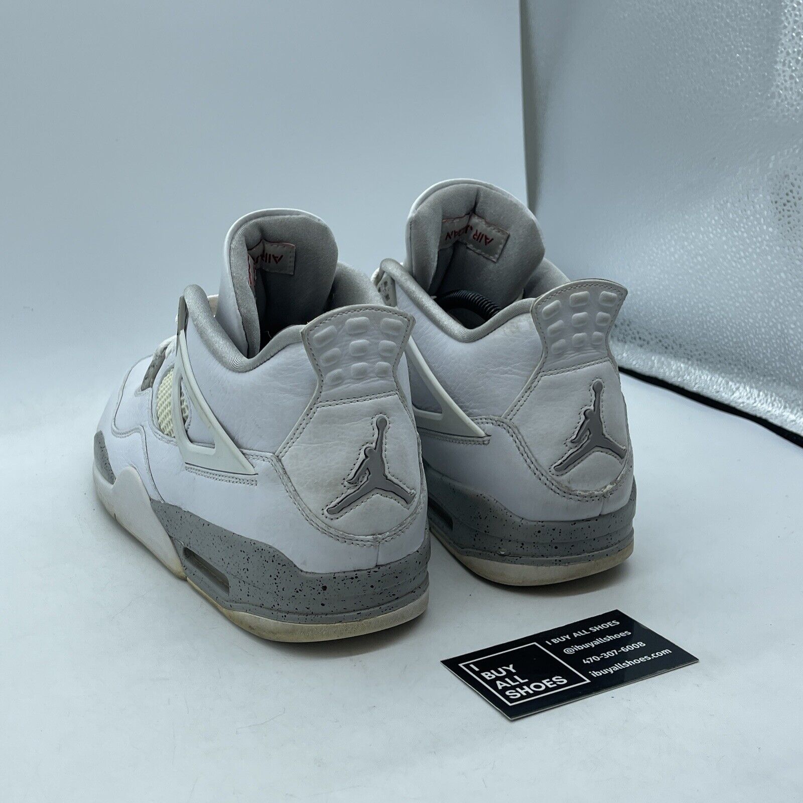 Size 9.5 - Jordan 4 Retro Mid White Oreo Grey White Leather (CT8527-100)
