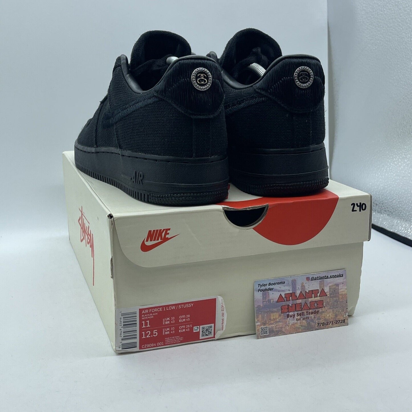 Size 11 - Nike Air Force 1 Low Stussy Black