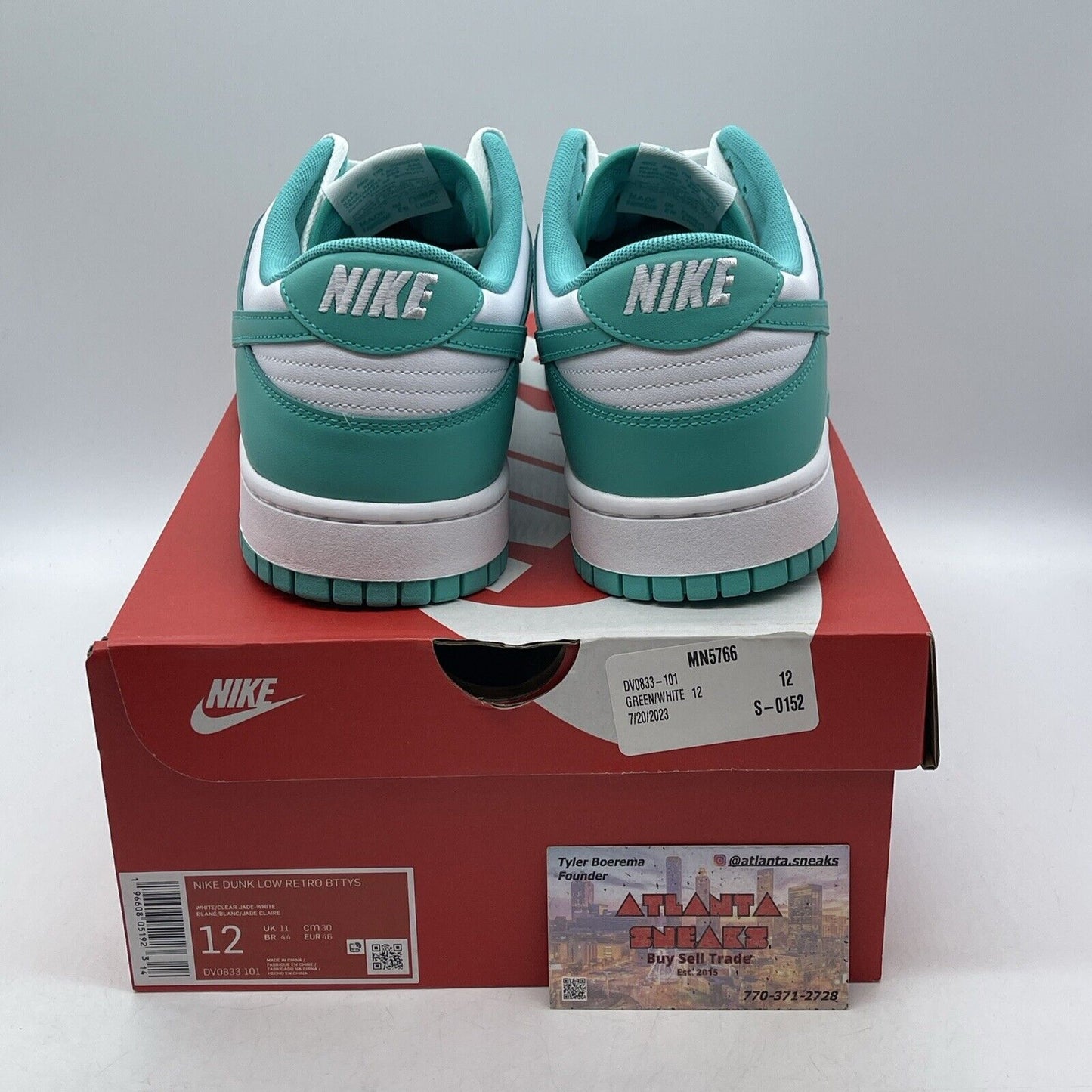 Size 12 - Nike Dunk Low Clear Jade White Blue Leather (DV08363-101)