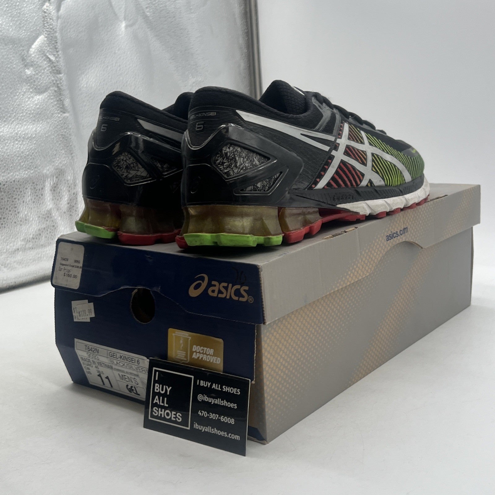 Size 11 - ASICS Gel Kinsei 6 Black Running Shoes (T642N-9093)