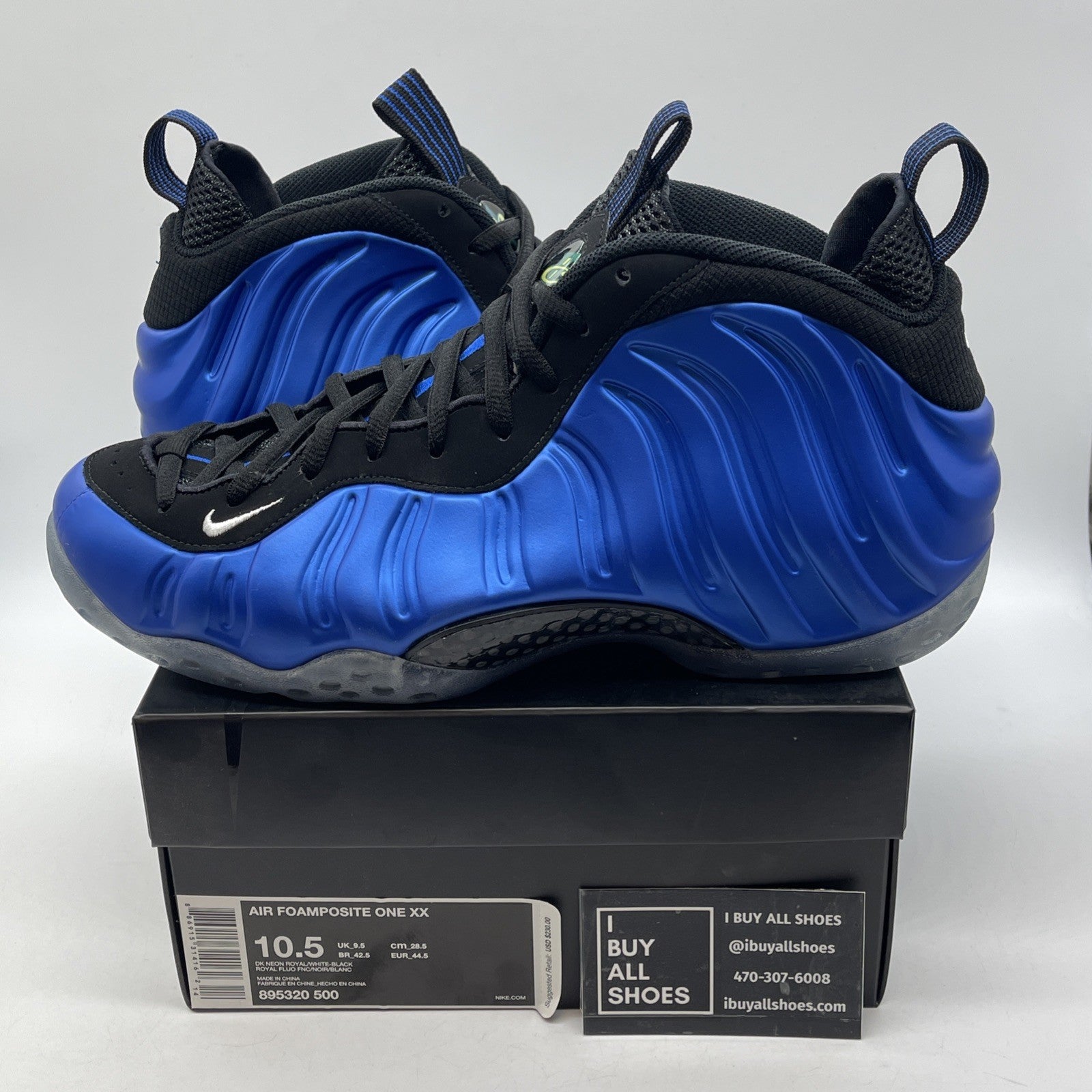 Size 10.5 - Nike Air Foamposite One XX Royal Black Blue (895320-500)