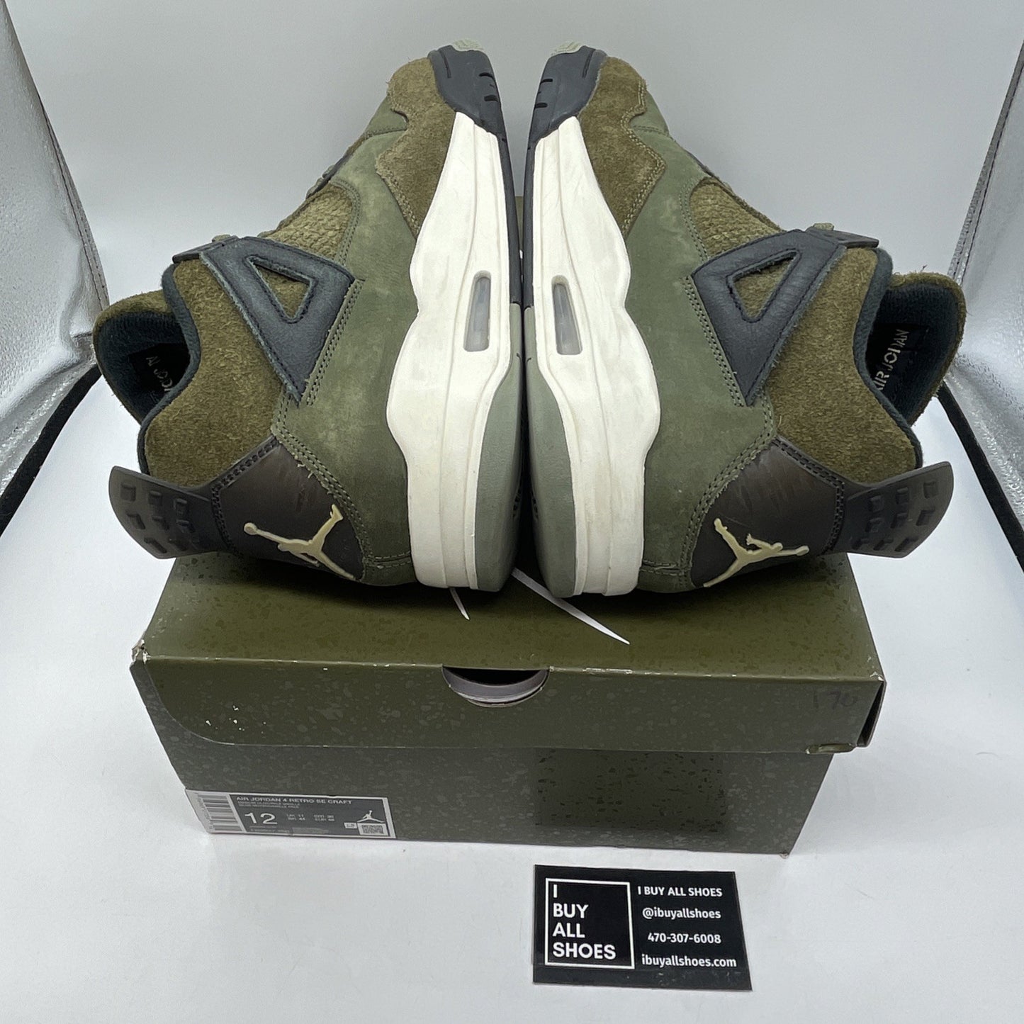 Size 12 - Jordan 4 SE Retro Low Craft Olive Green Black Suede (FB9927-200)