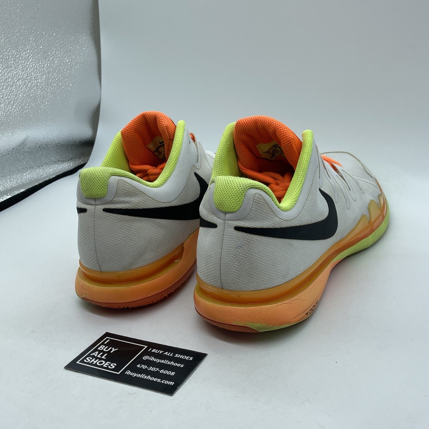 Size 12 - NIKE Federer Zoom Vapor Tour White Black Suede (631458-107)