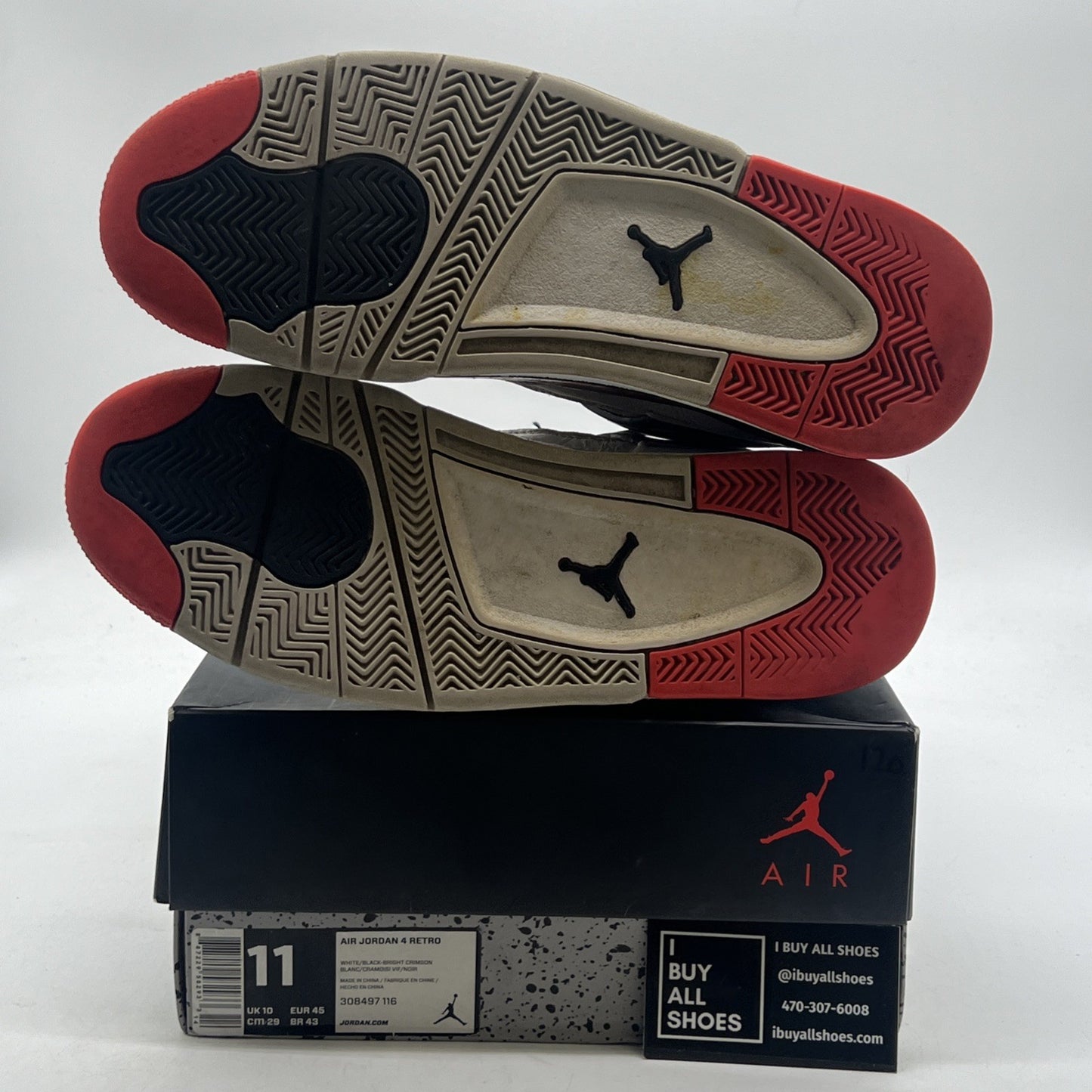 Size 11 - Air Jordan 4 Retro Pale Citron Bright Crimson (308497-116)