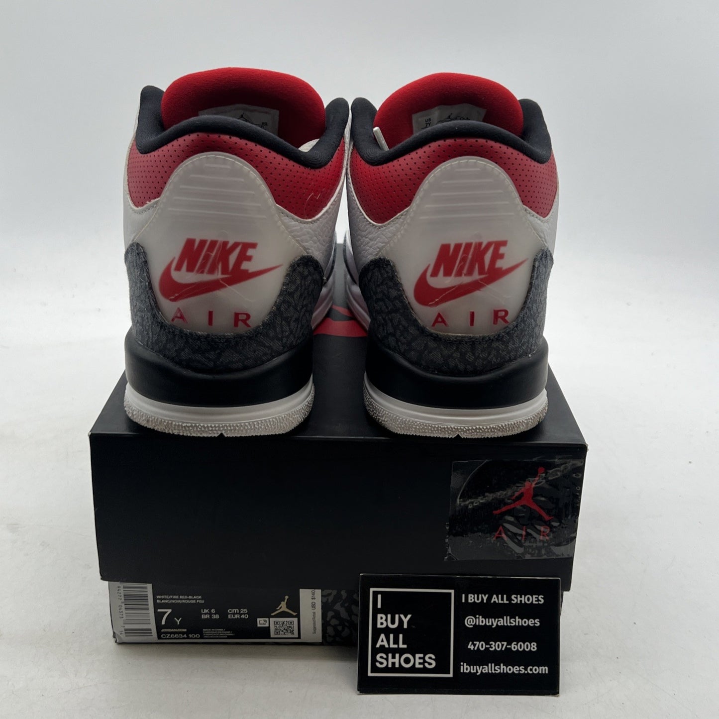 Size 7 - Air Jordan 3 Retro Denim SE Fire Red 2020 (CZ6634-100)
