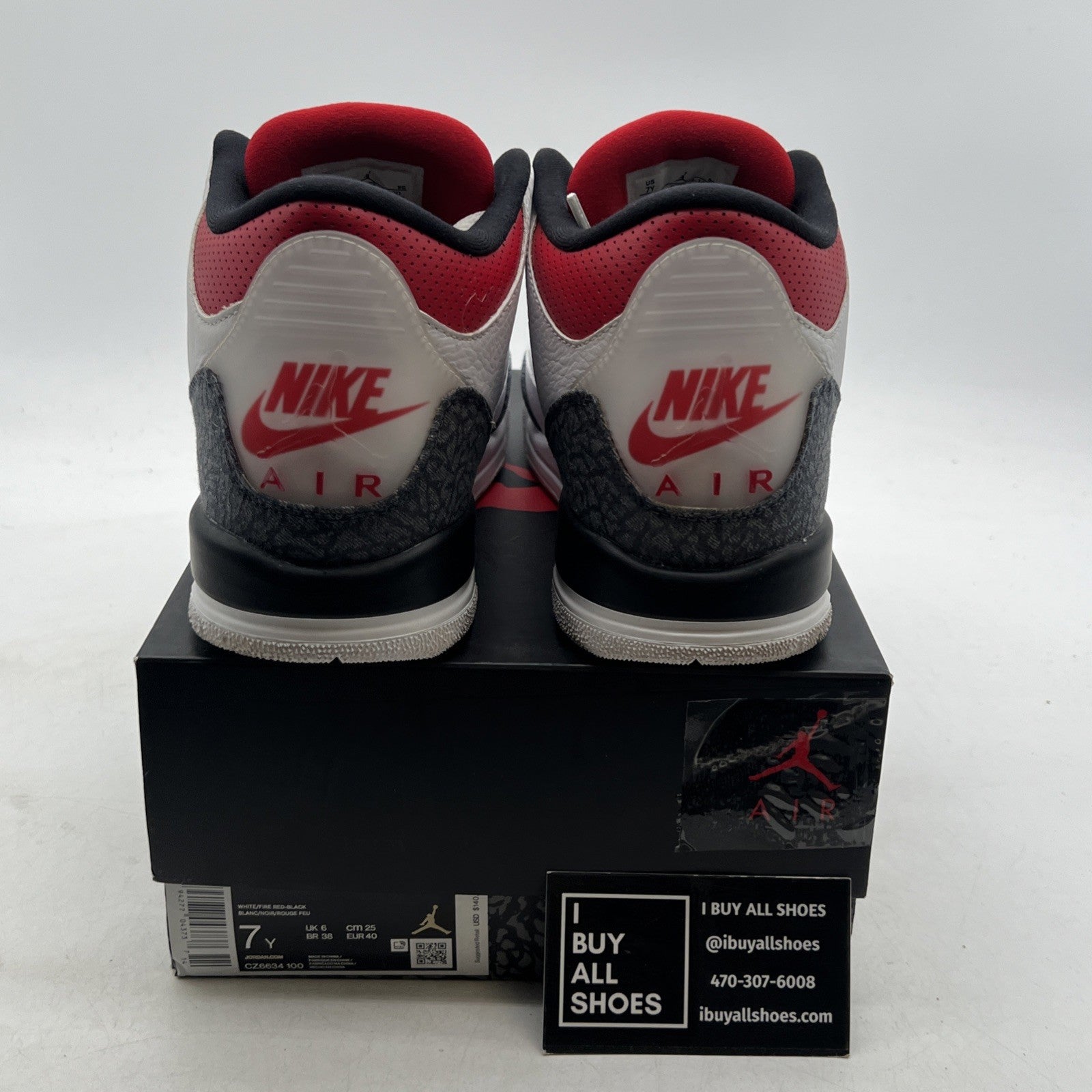 Size 7 - Air Jordan 3 Retro Denim SE Fire Red 2020 (CZ6634-100)