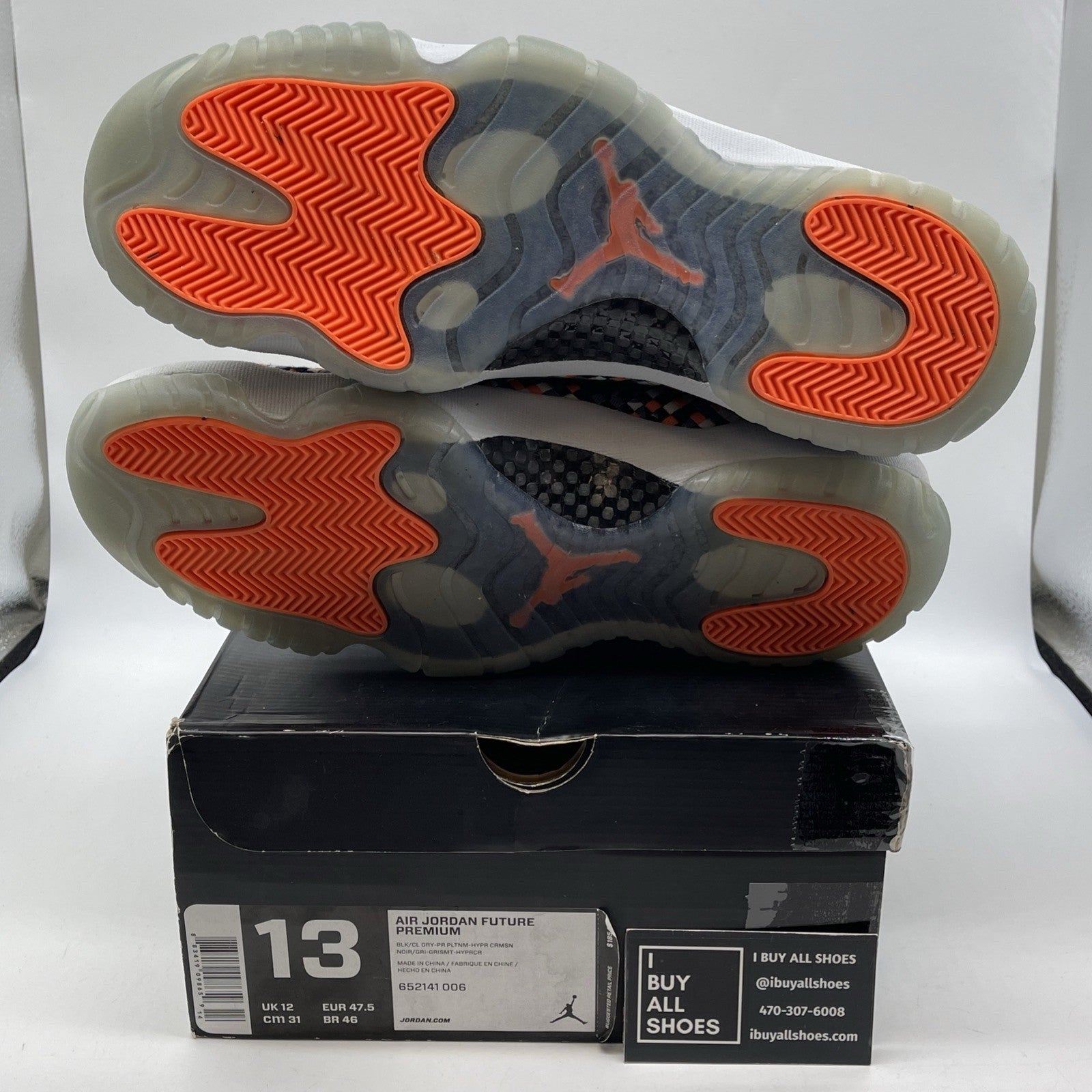 Size 13 - Air Jordan Future Premium Easter Orange Black Suede (652141-006)