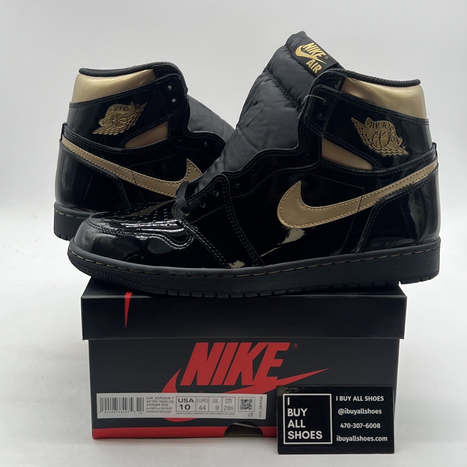 Size 10 - Air Jordan 1 Black 2020 (555088-032)