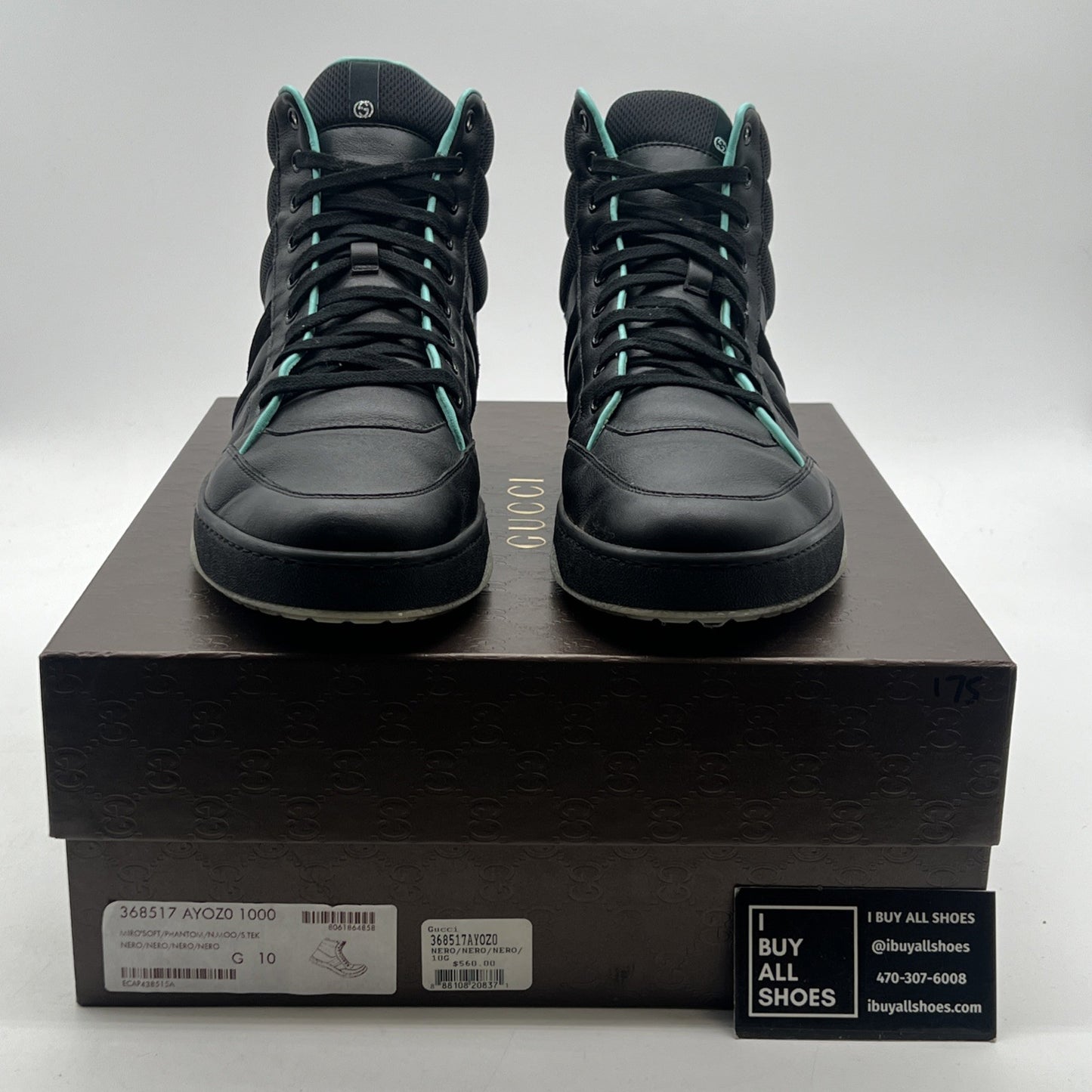 Size 10G - Gucci High-Top Leather (368517-AYOZ0-1000)